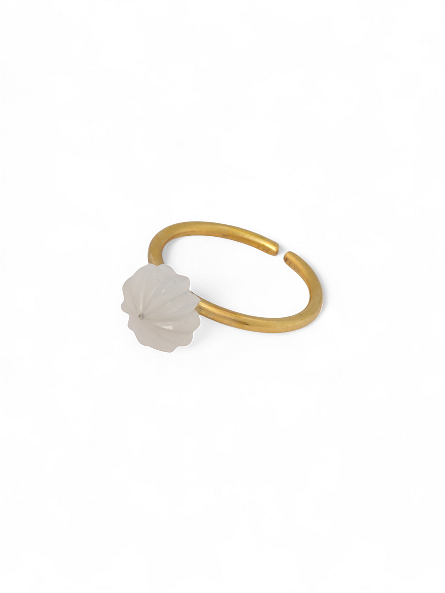 kaling - White Moonstone Melon Ring