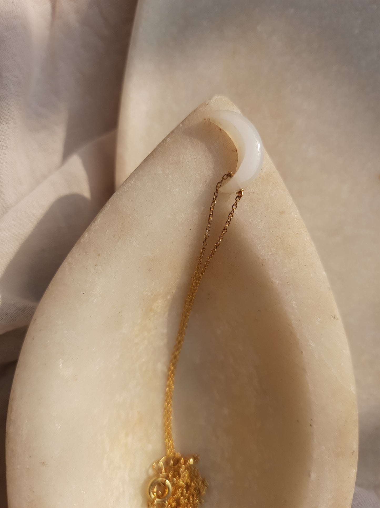 adhva - White Moonstone Luna Pendant