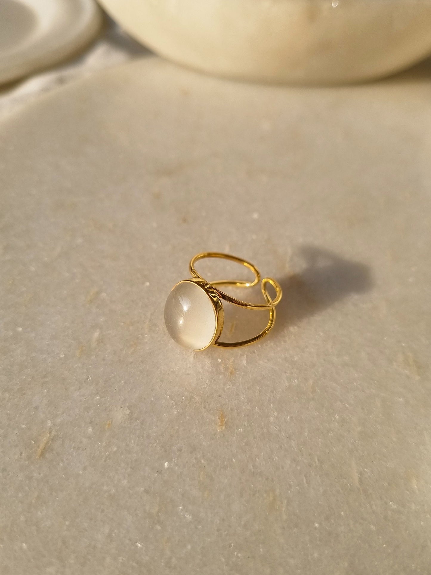 olivia - White Moonstone Ring