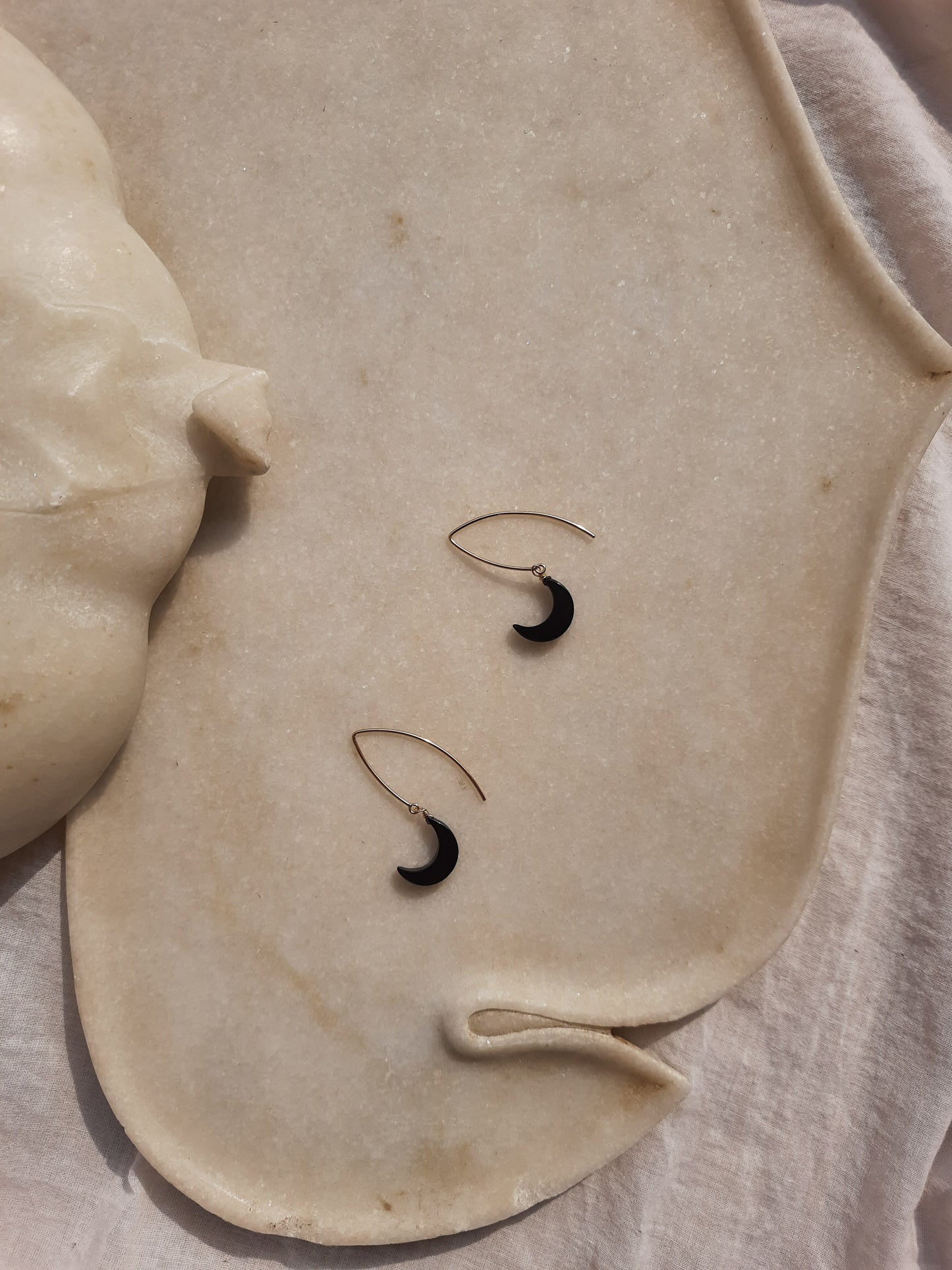 asika - Black Onyx Luna Earrings