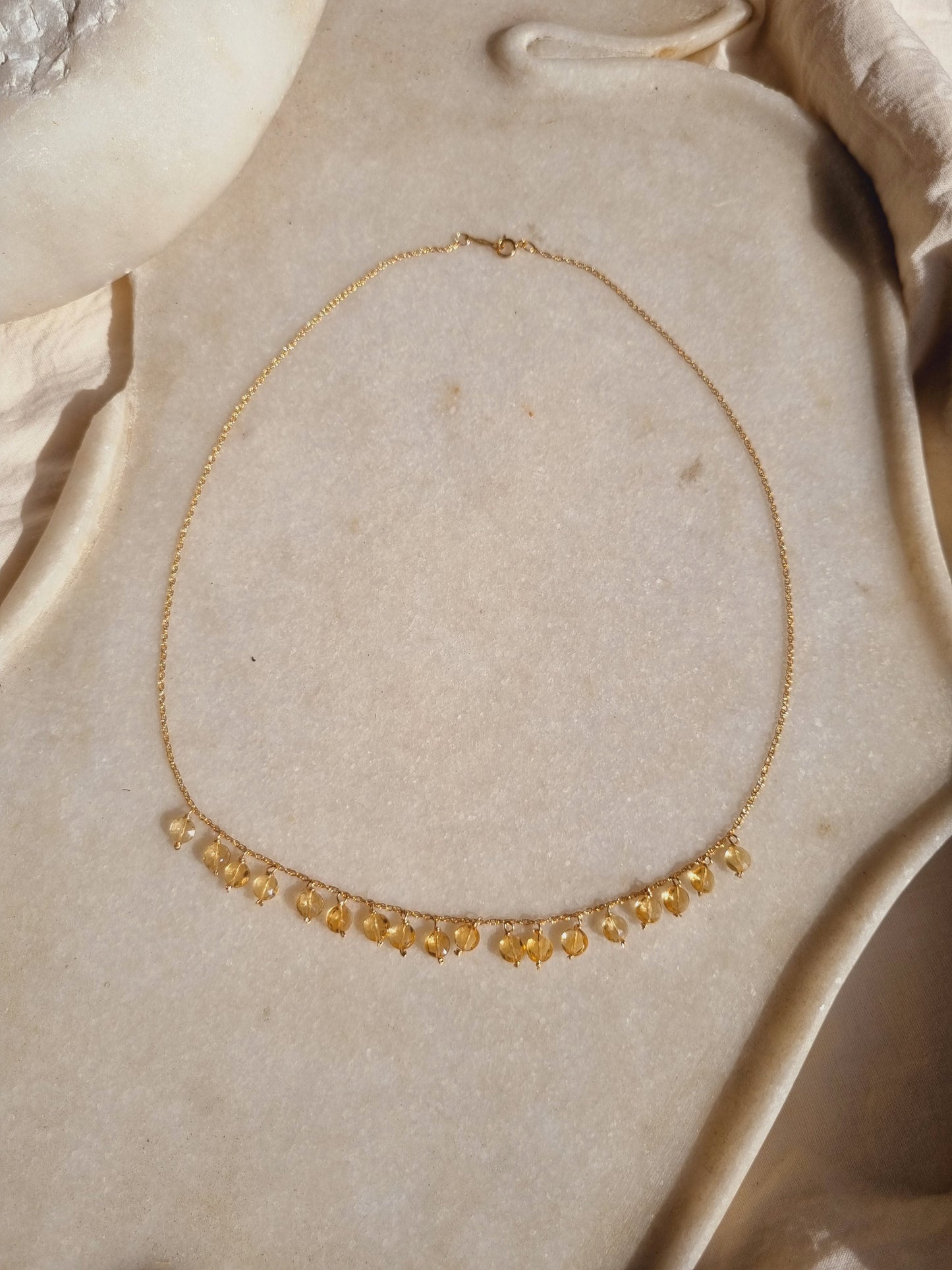 hrasva - Citrine Coin Choker