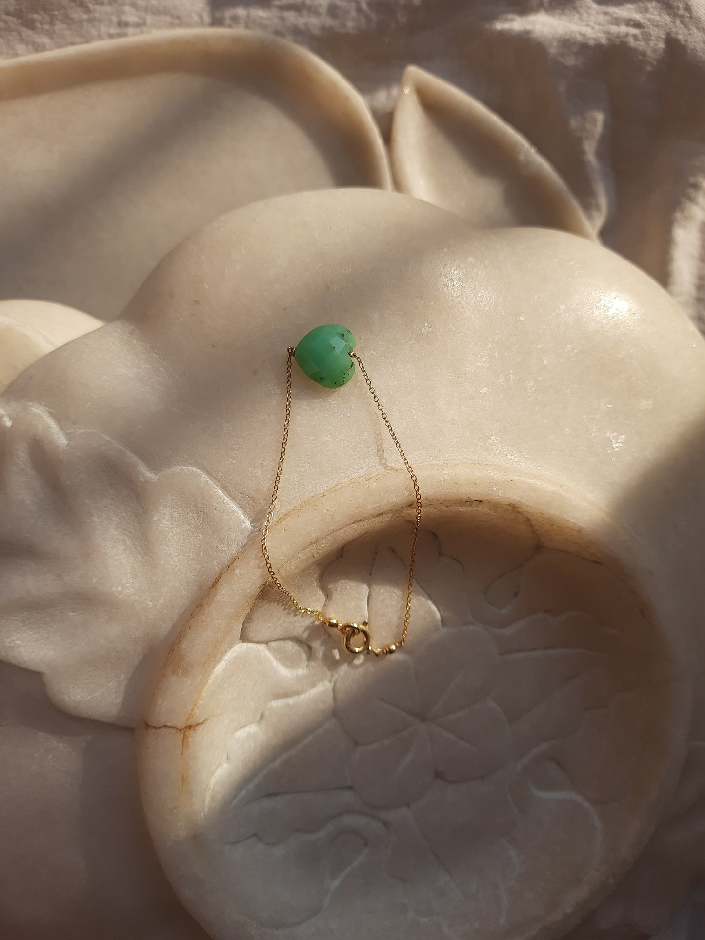 amsa - Chrysoprase Heart Bracelet
