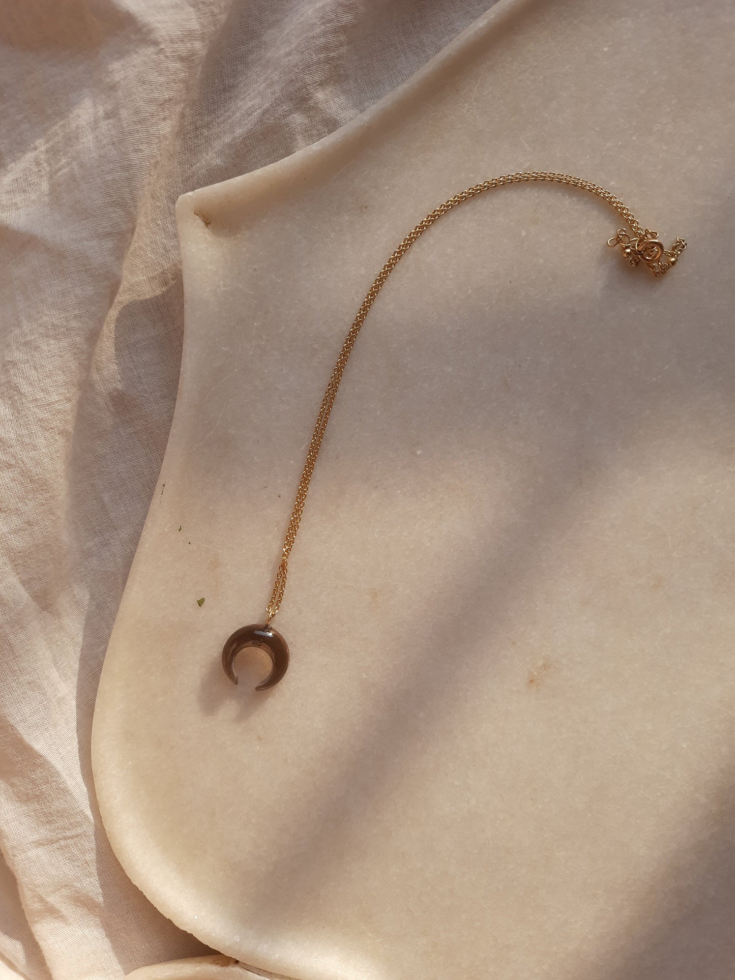 koka - Smoky Quartz Crescent Pendant