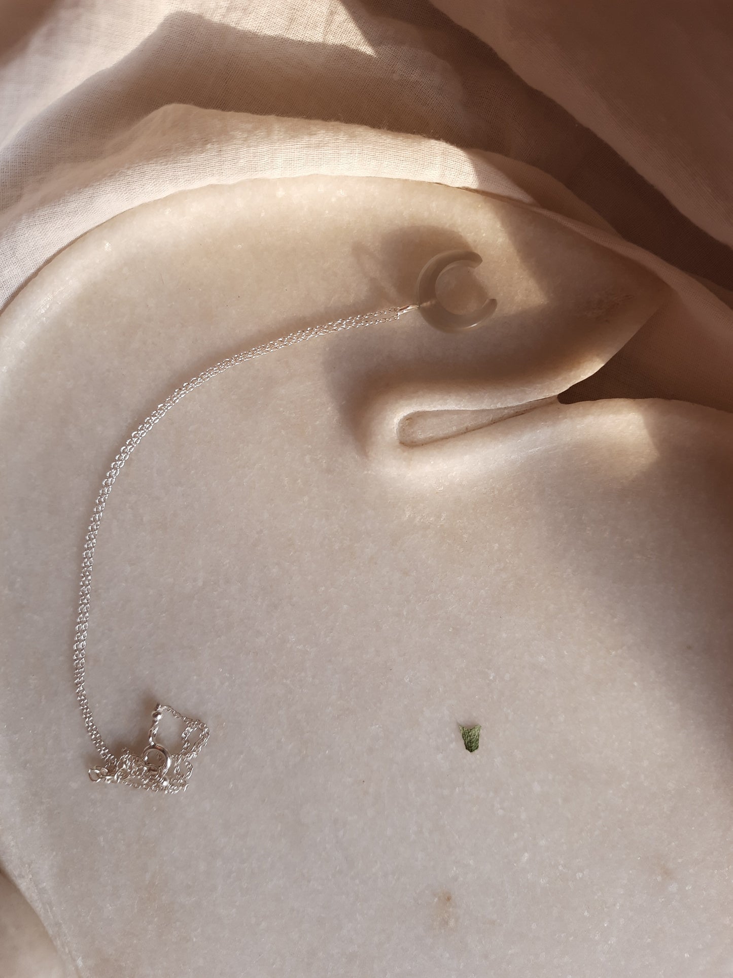 koka - Grey Moonstone Crescent Pendant