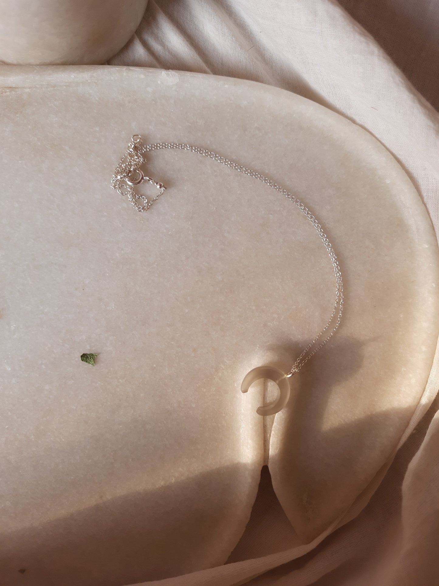koka - Grey Moonstone Crescent Pendant