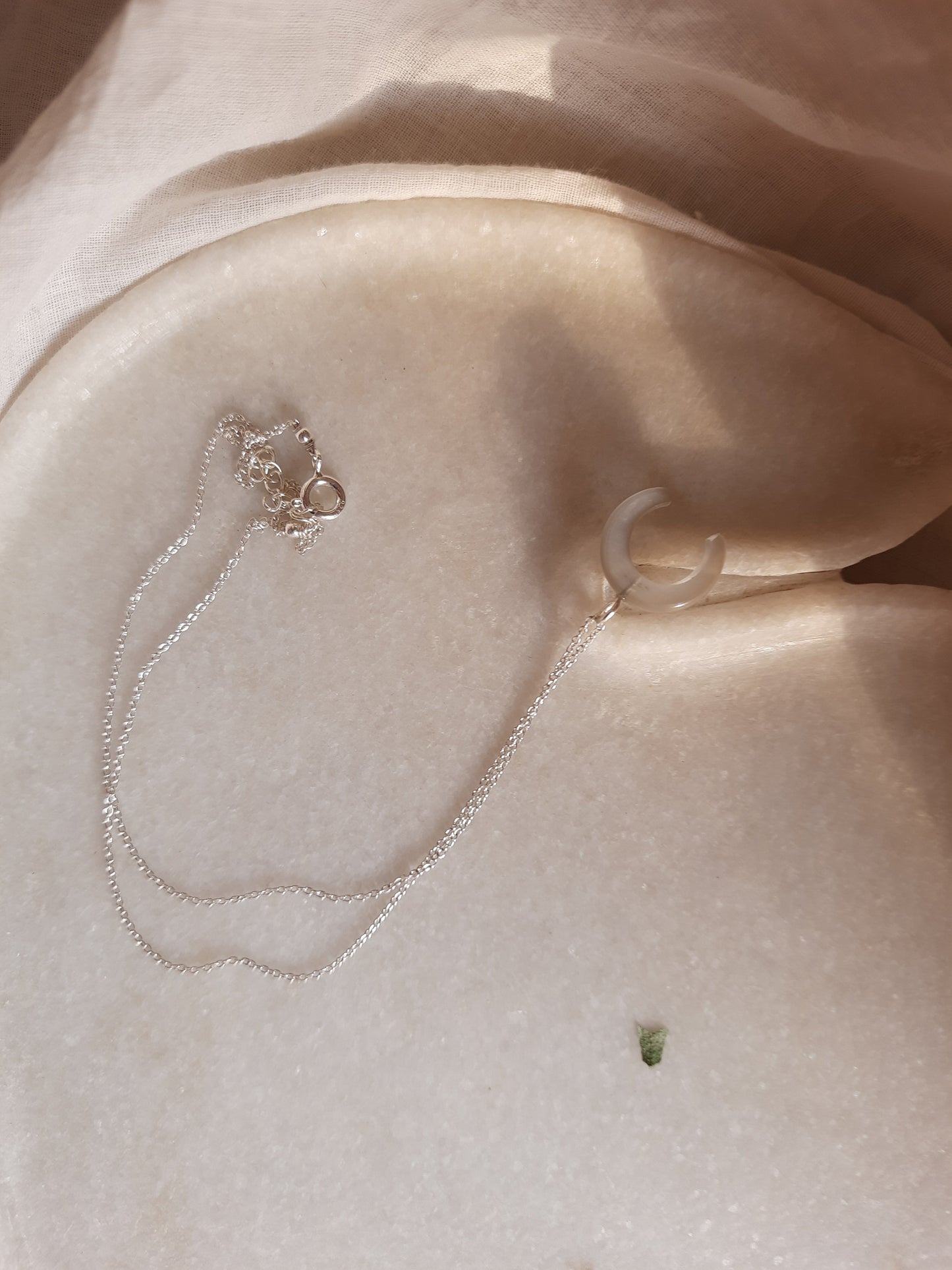 koka - Grey Moonstone Crescent Pendant