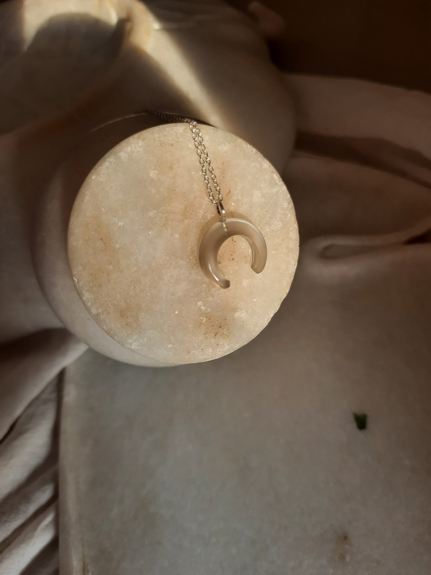 koka - Grey Moonstone Crescent Pendant