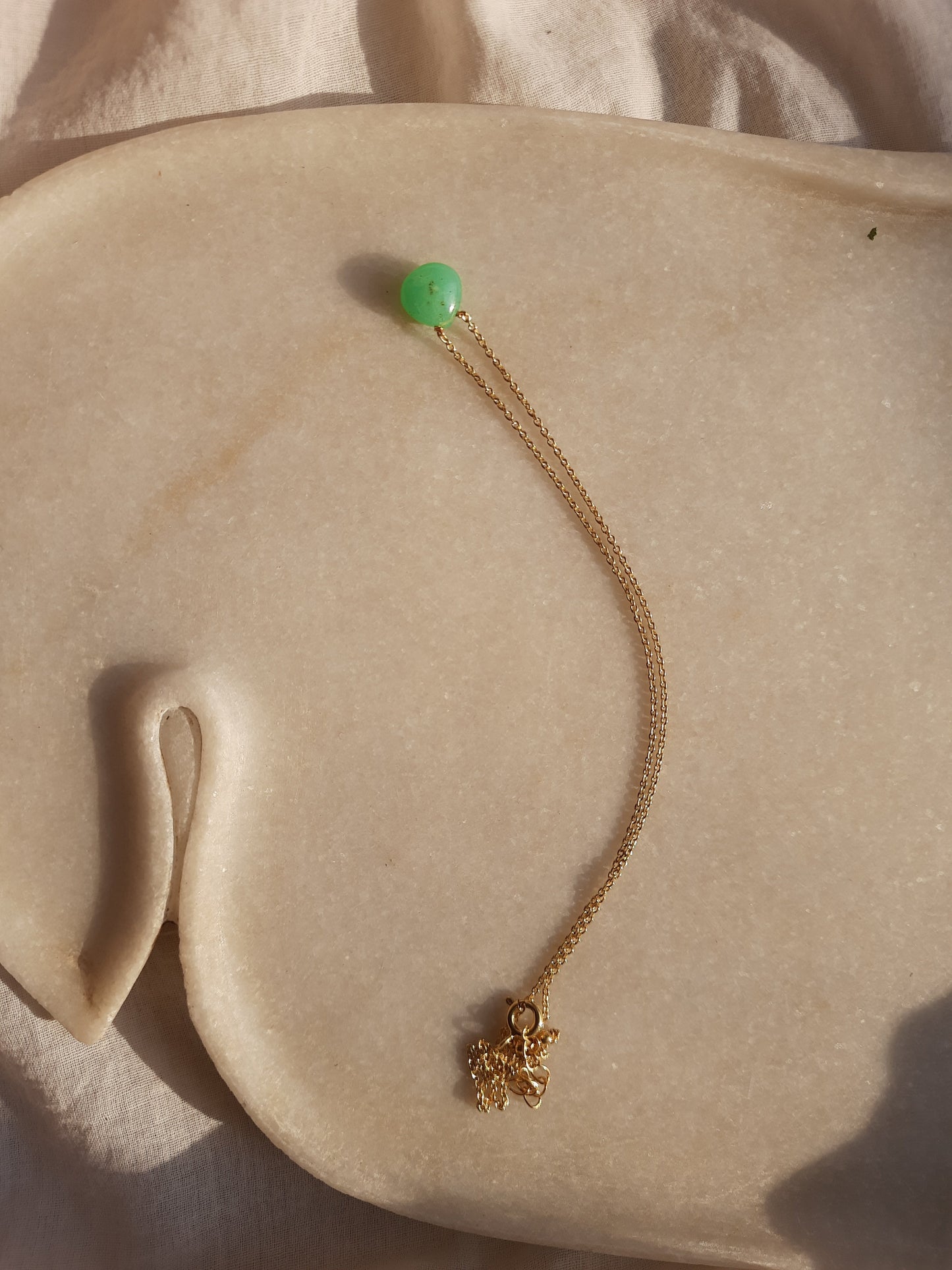 sete - Chrysoprase Heart Shaped Drop Pendant
