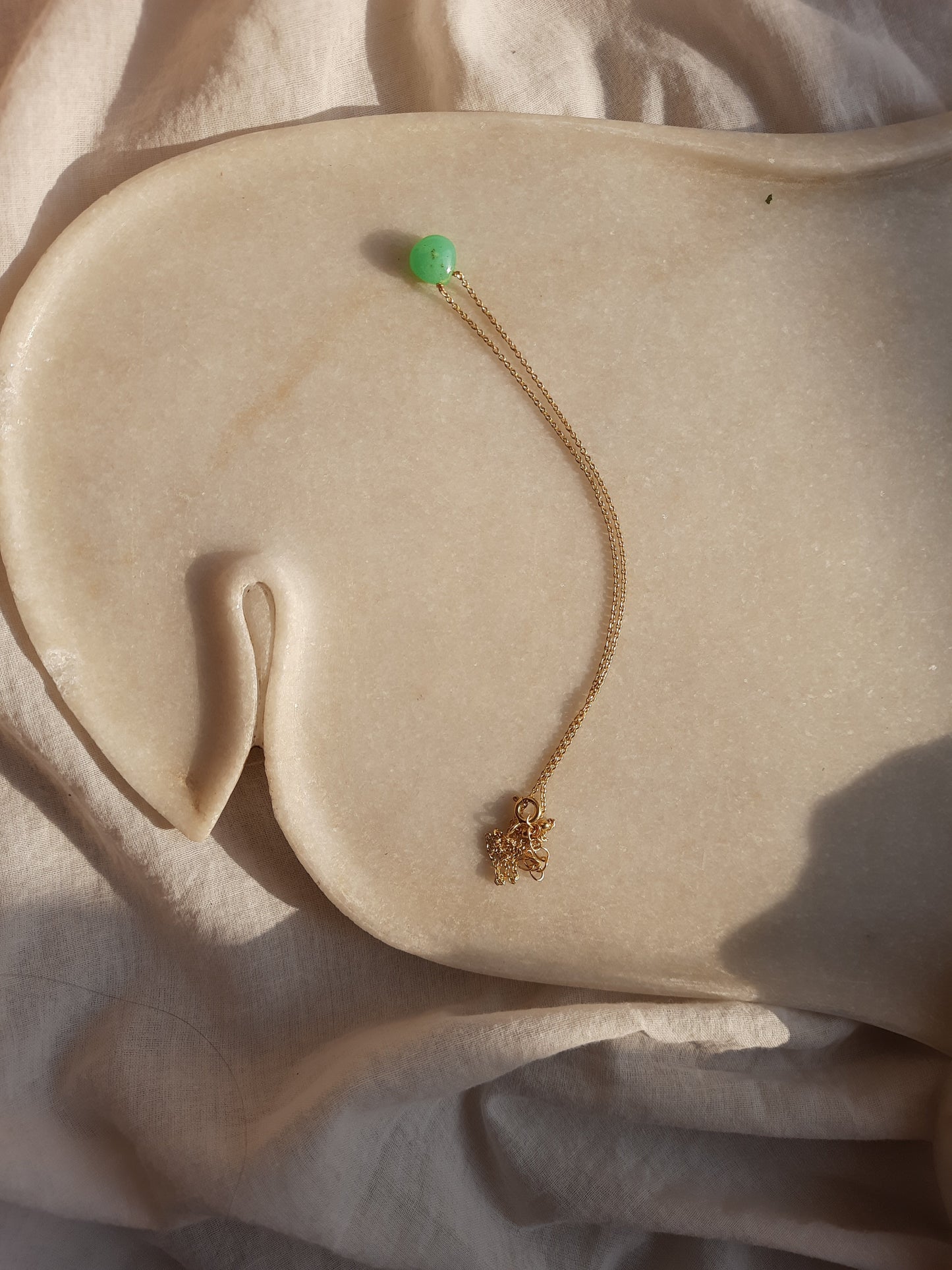 sete - Chrysoprase Heart Shaped Drop Pendant