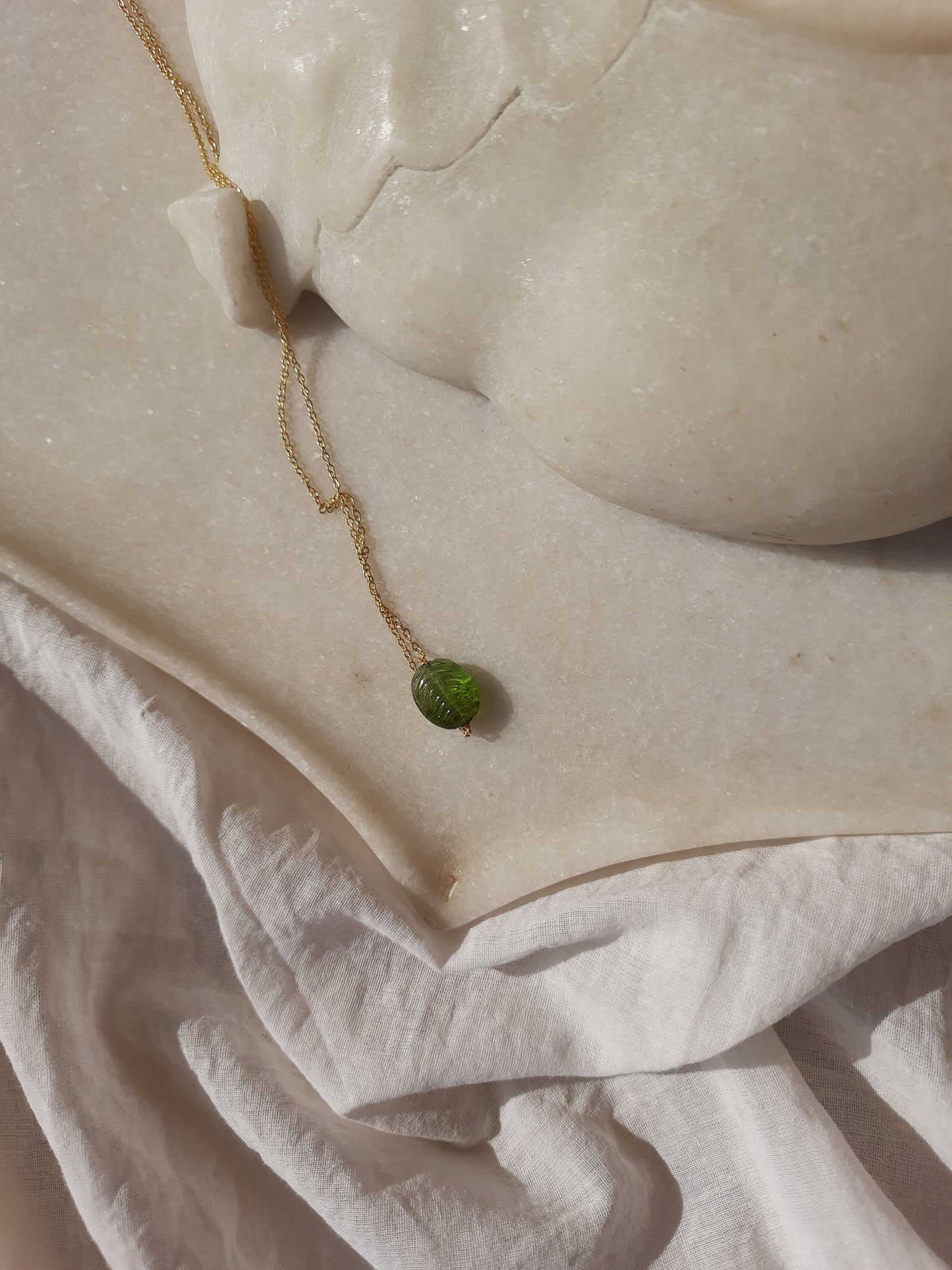 amya - Green Tourmaline Oval Pendant