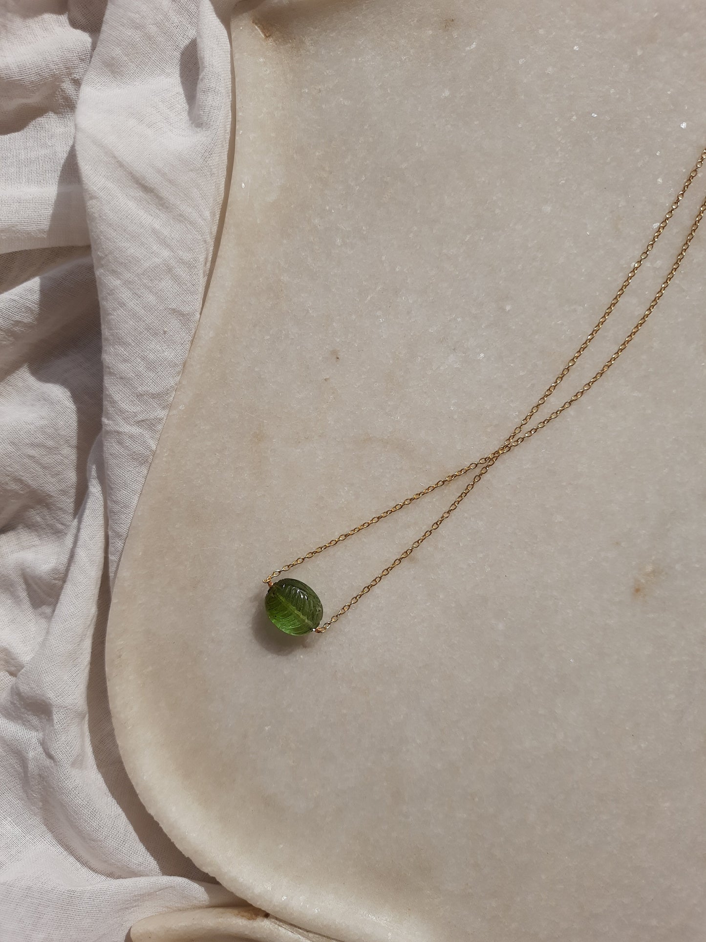 amya - Green Tourmaline Oval Pendant