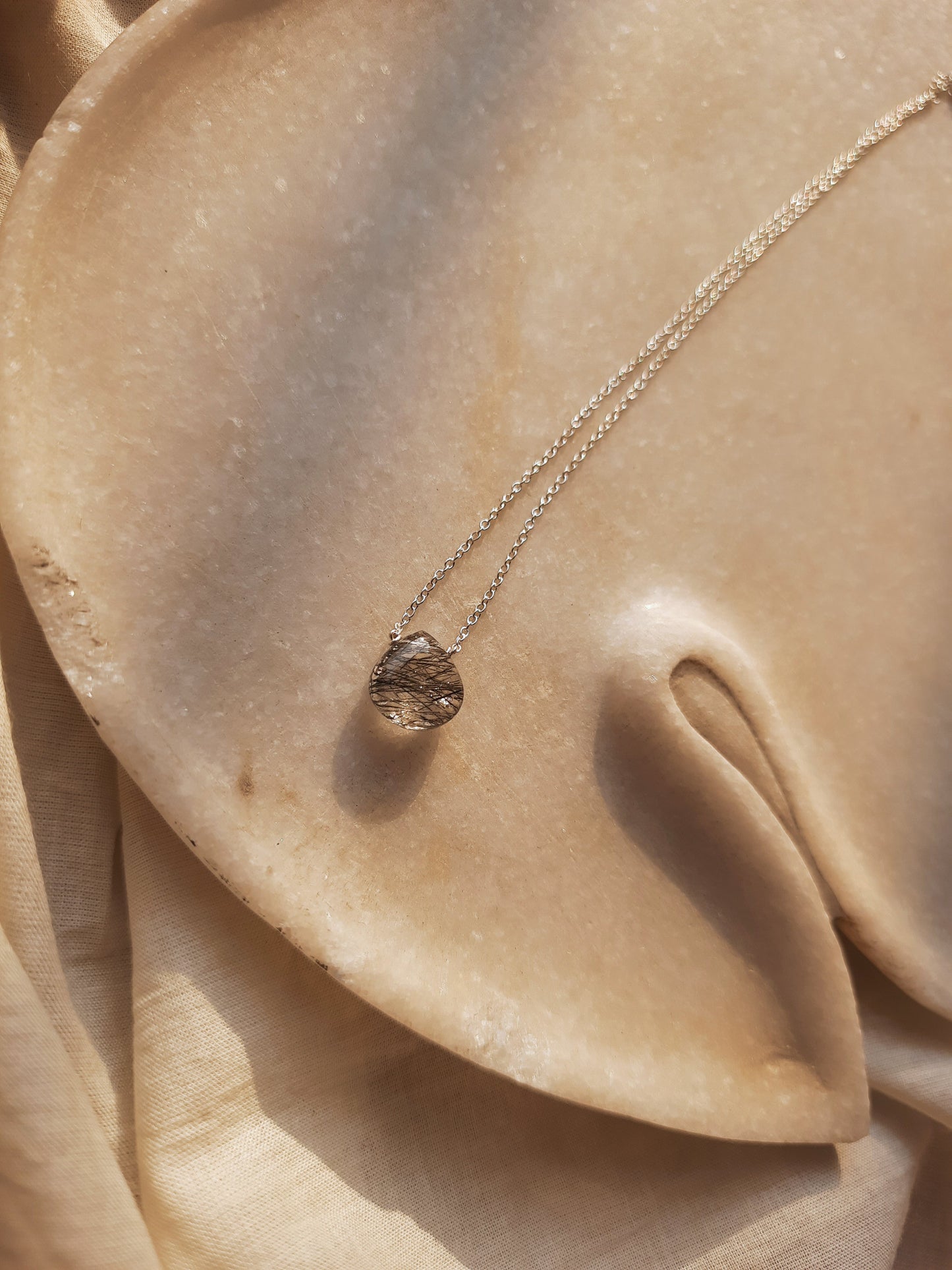 sete - Black Rutilated Quartz Badamcha Pendant