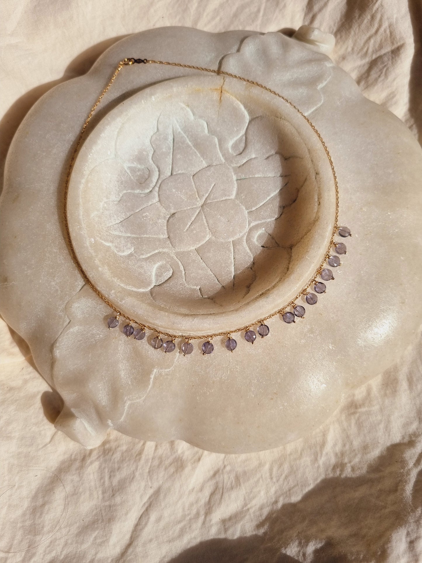 hrasva - Iolite Coin Choker