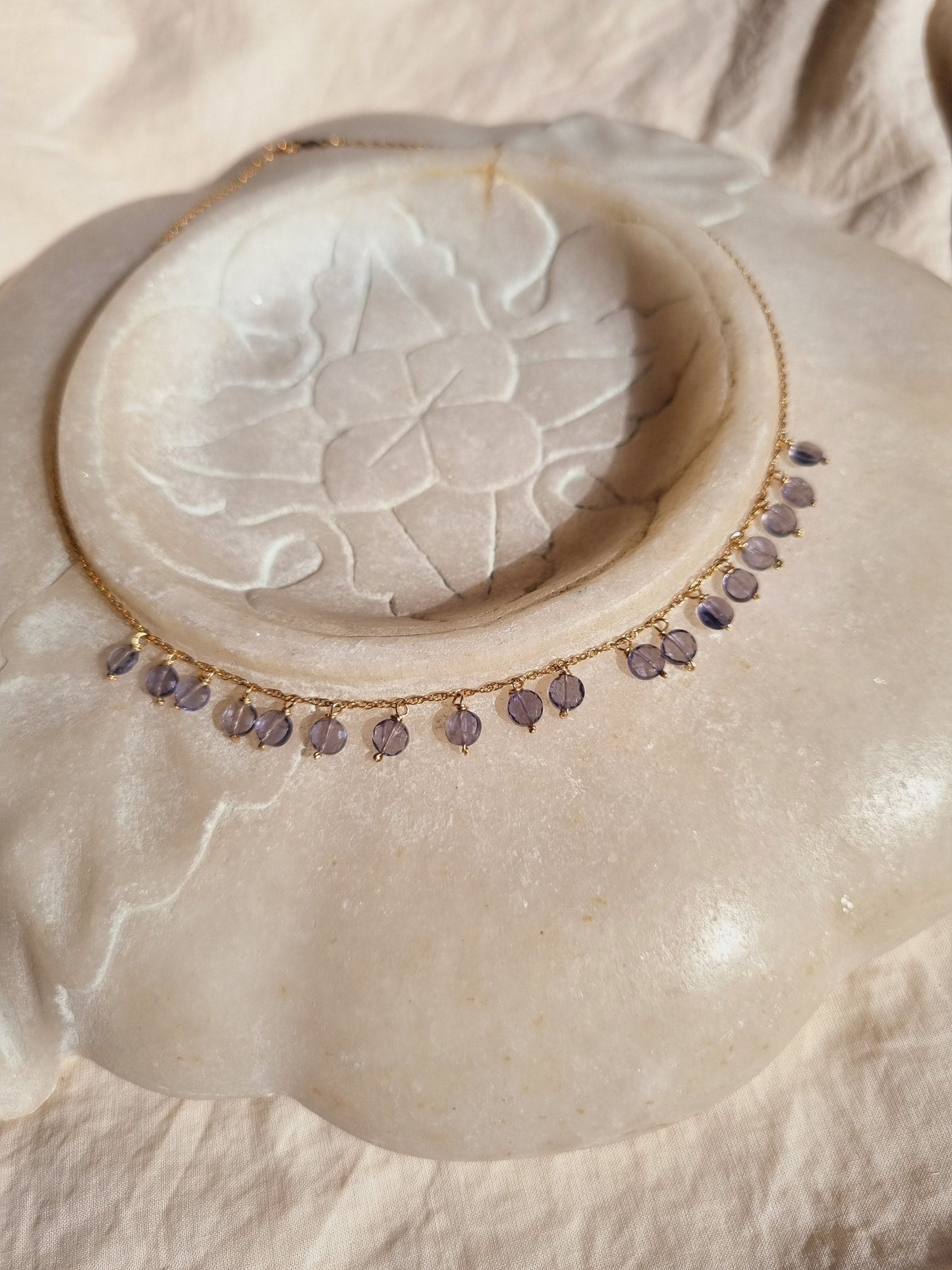 hrasva - Iolite Coin Choker