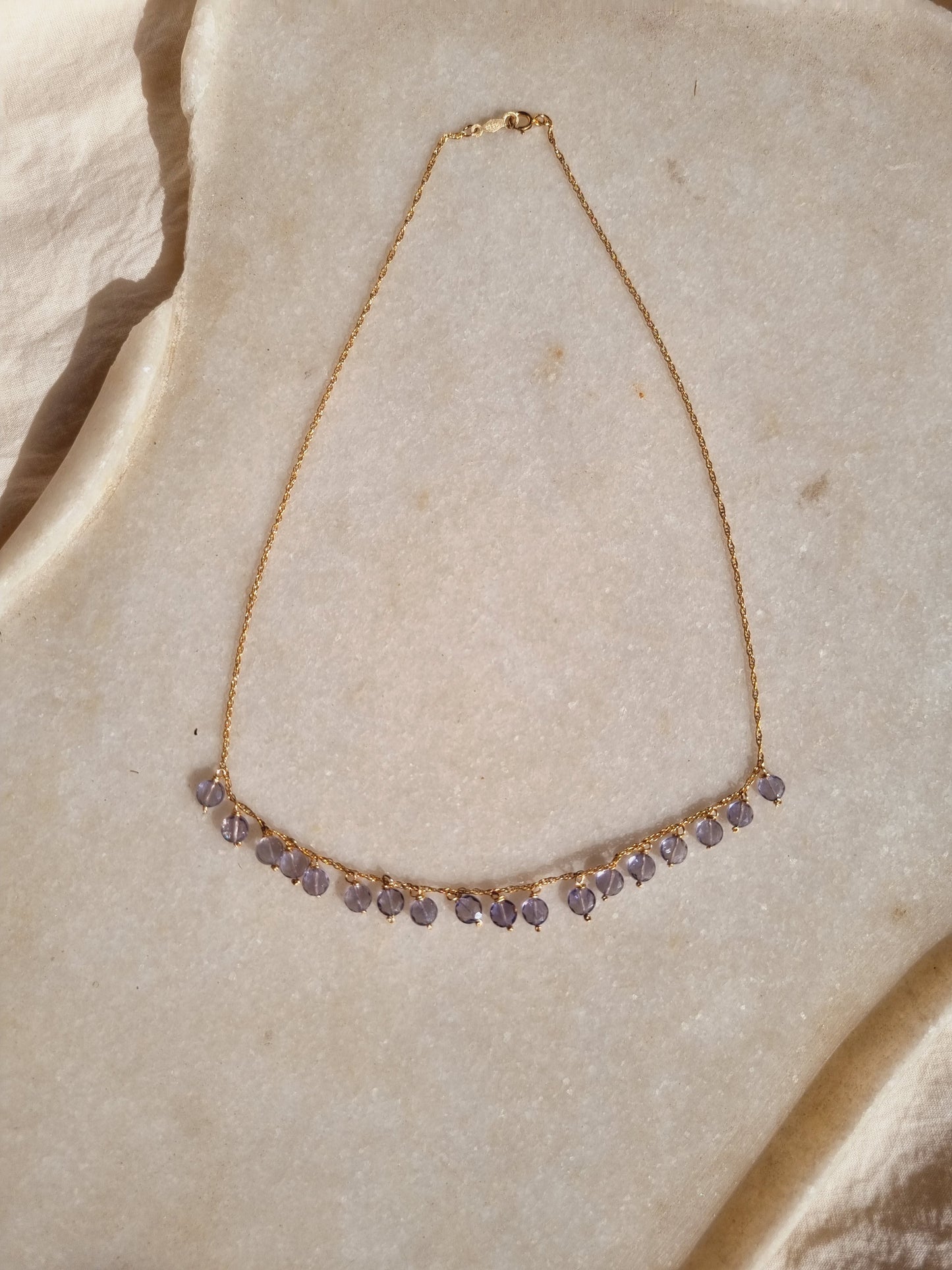 hrasva - Iolite Coin Choker