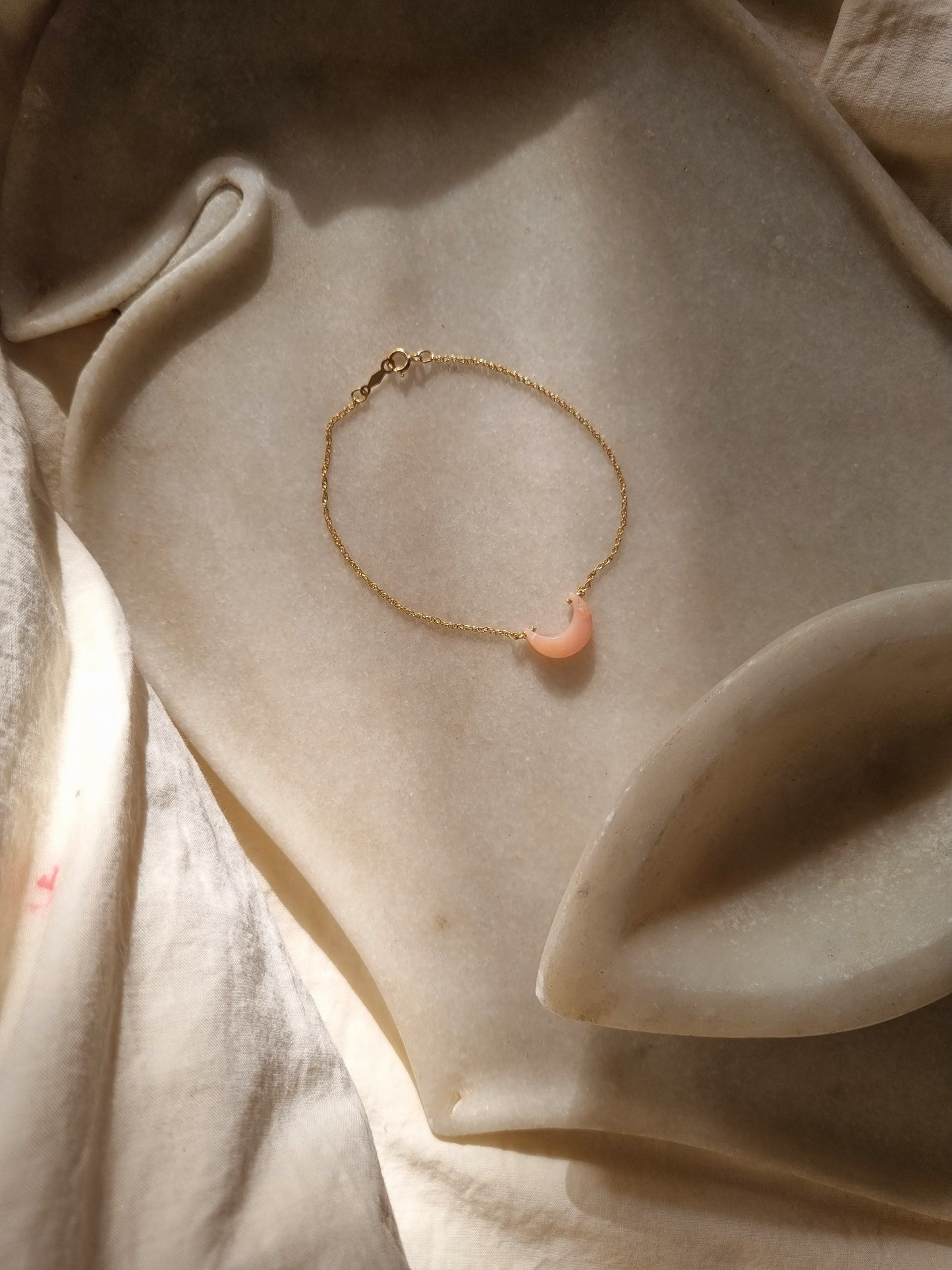 adhvaya - Pink Opal Luna Bracelet