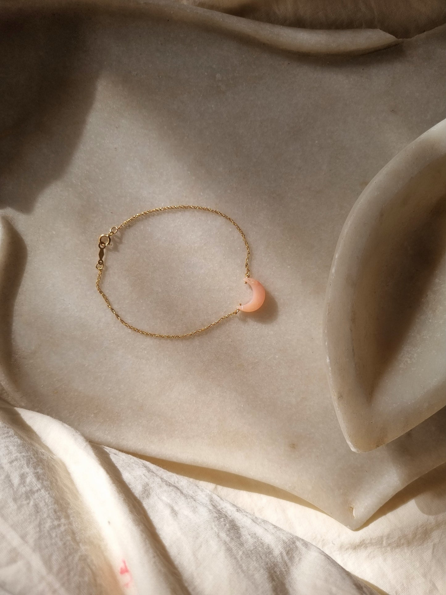 adhvaya - Pink Opal Luna Bracelet