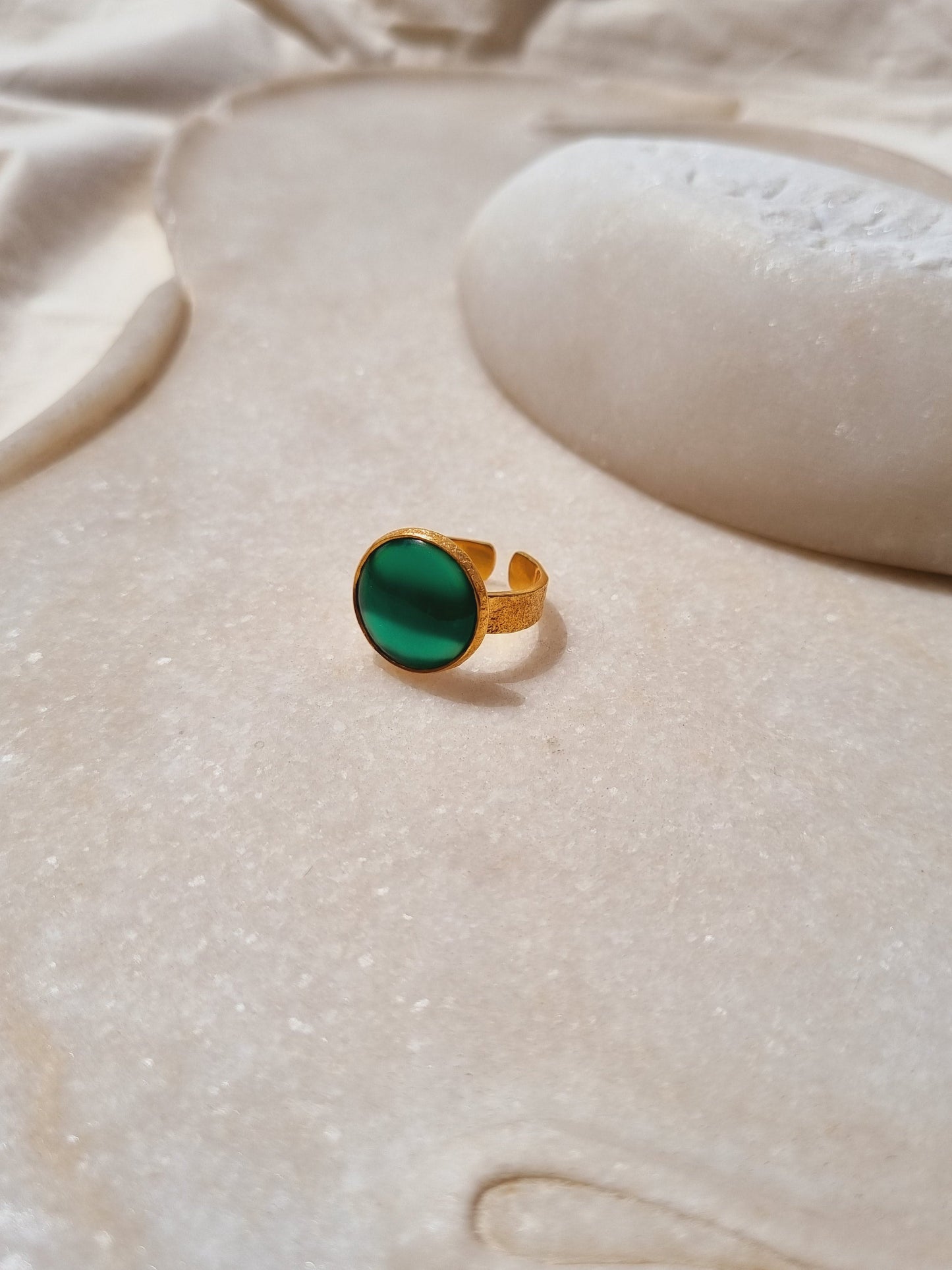 saani - Green Onyx Saturn Ring