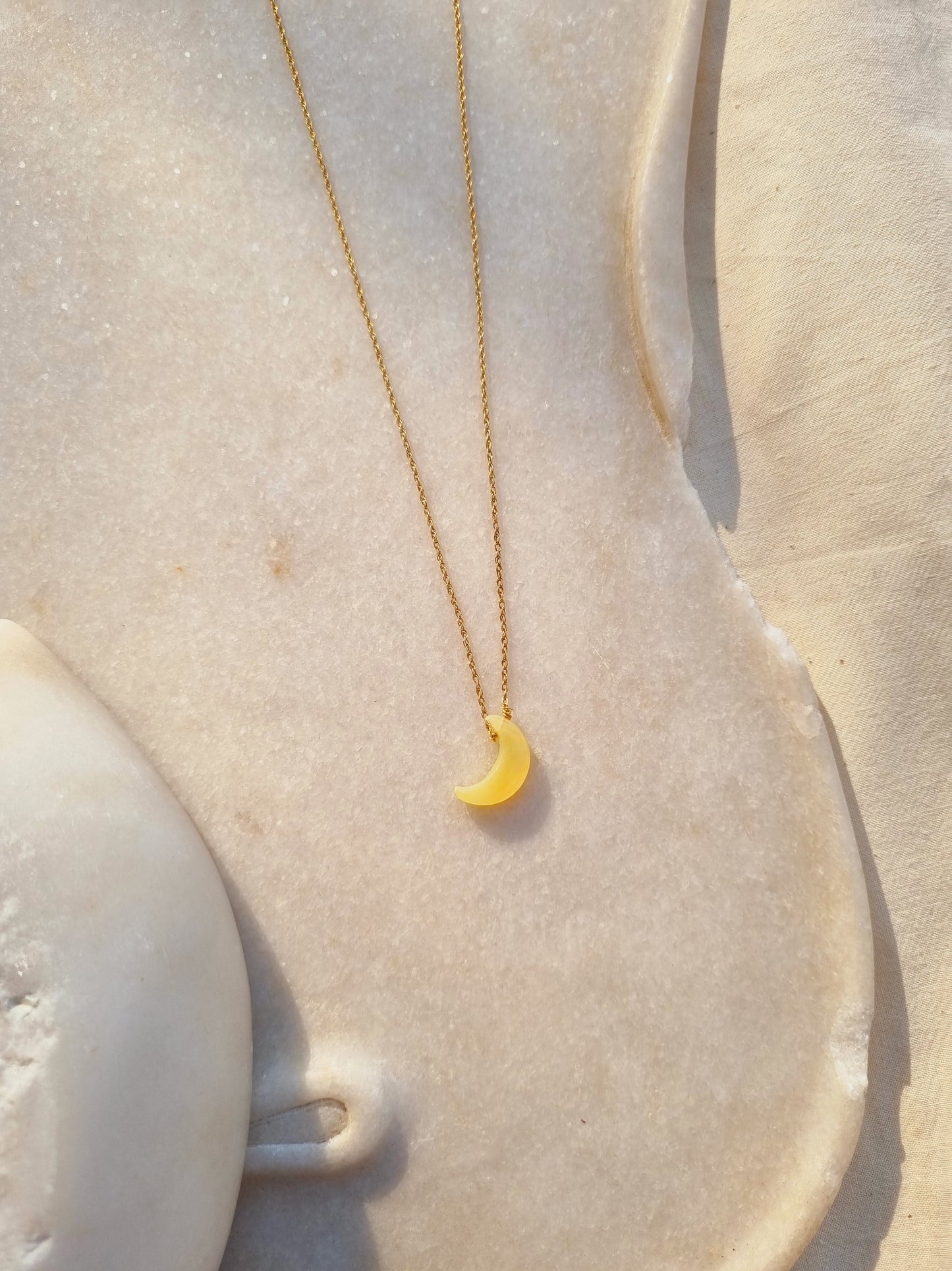 adhva - Yellow Opal Luna Pendant