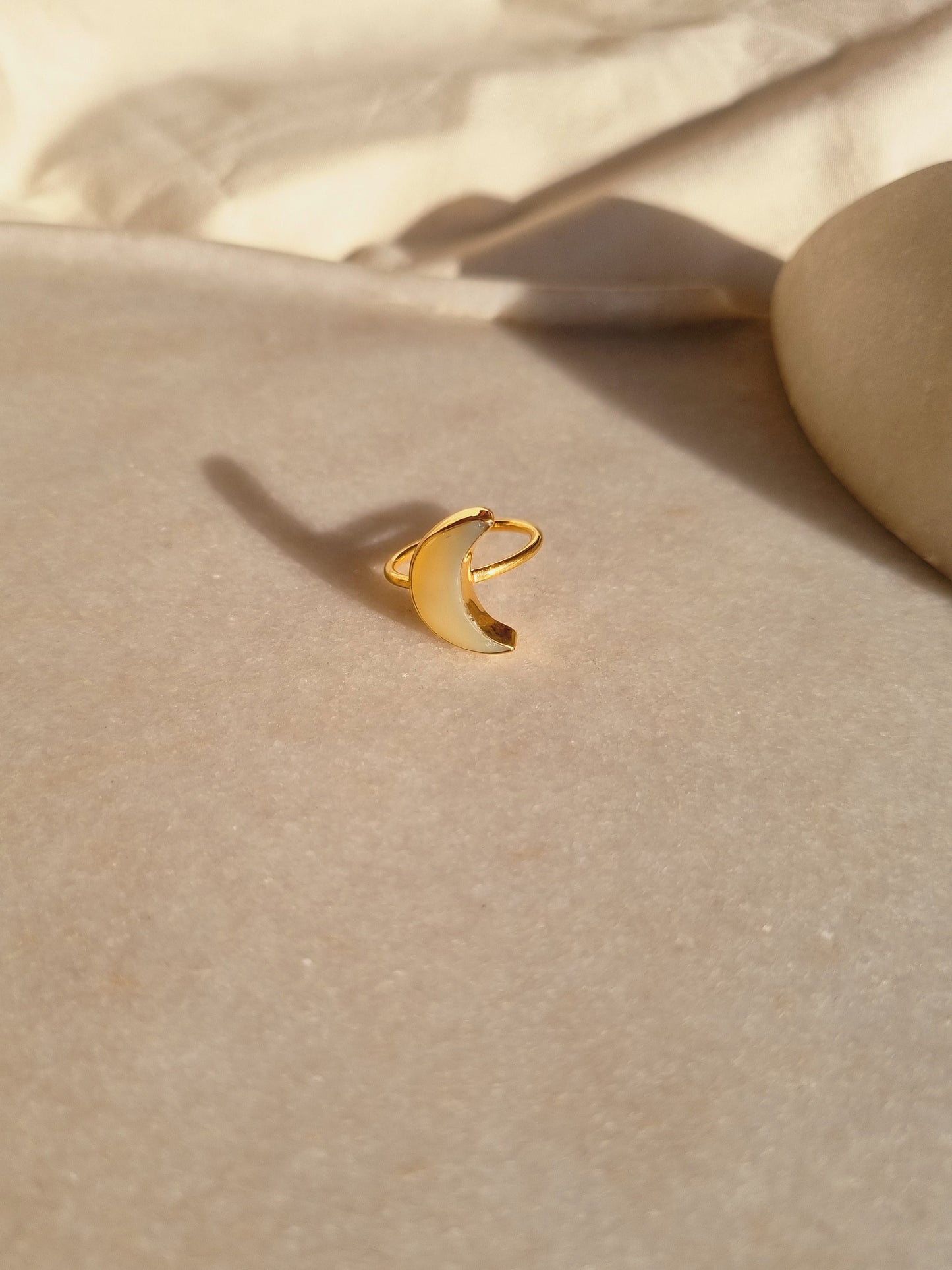 chandra - Yellow Opal Luna Ring