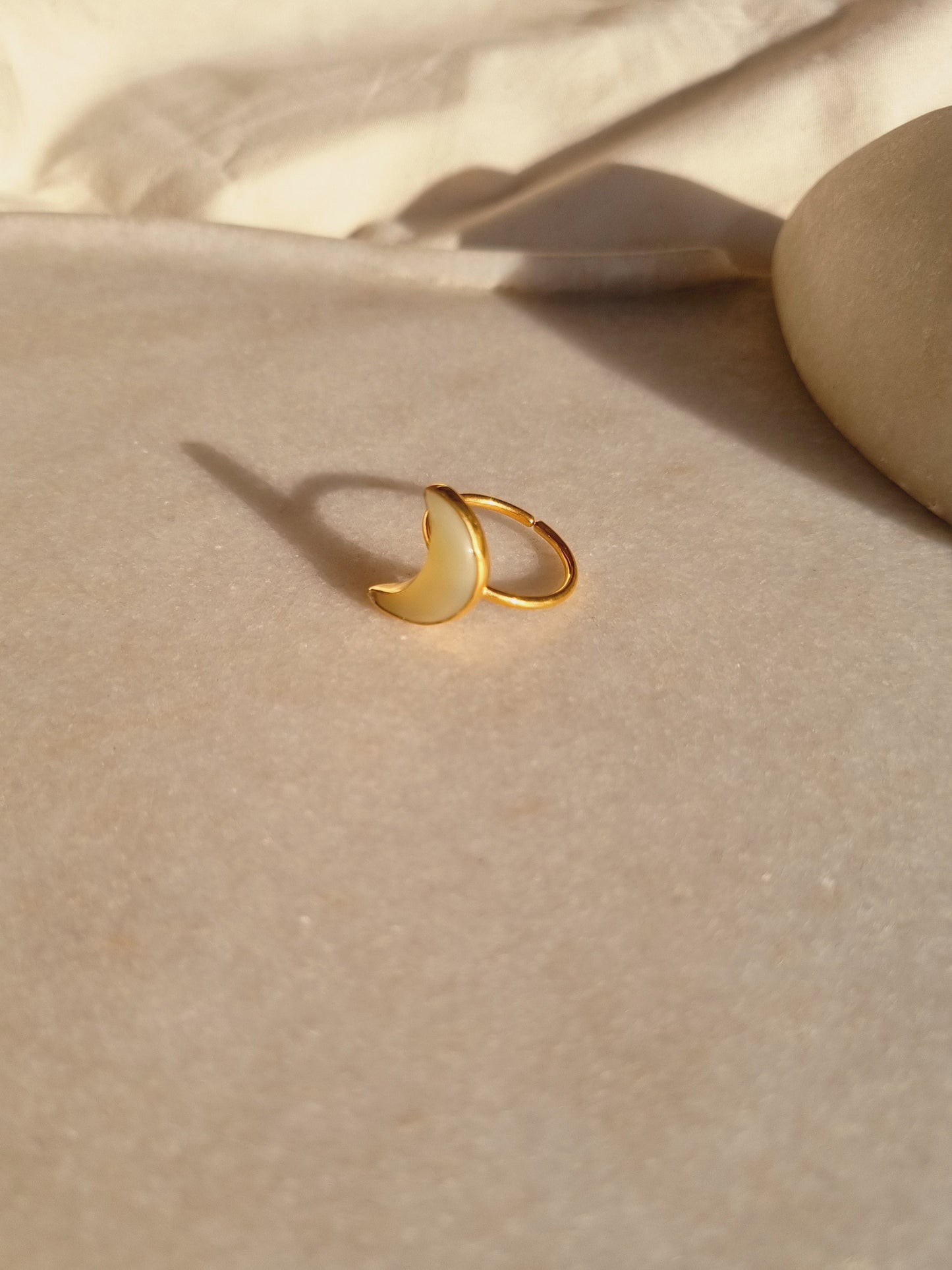 chandra - Yellow Opal Luna Ring