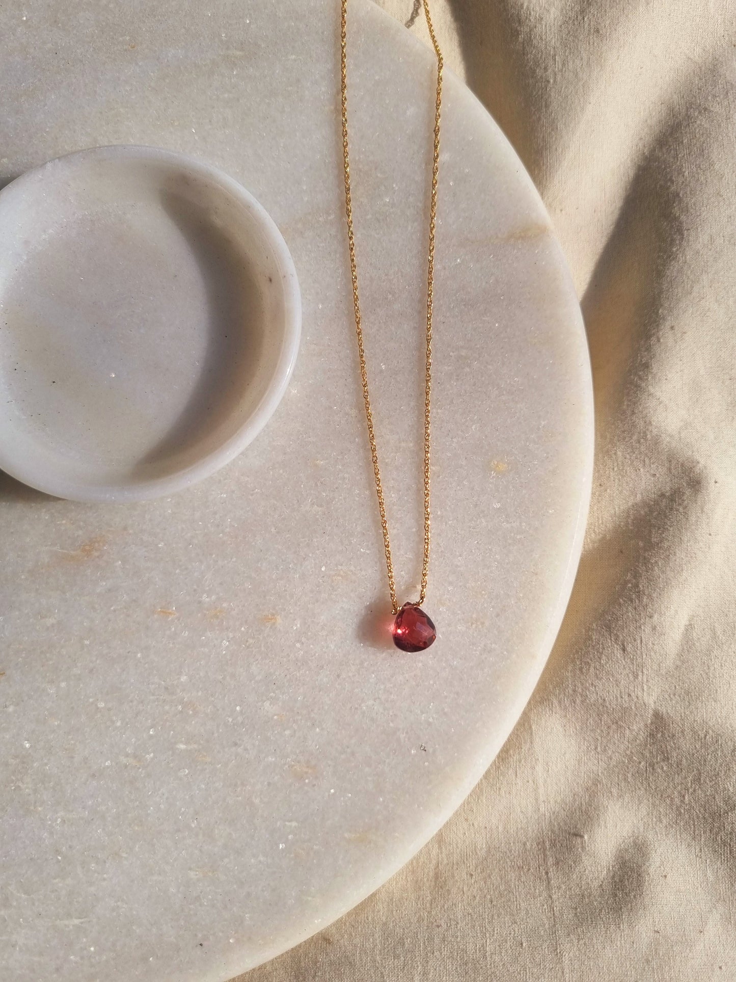 iyate - Pink Tourmaline Almond Shaped Drop Pendant