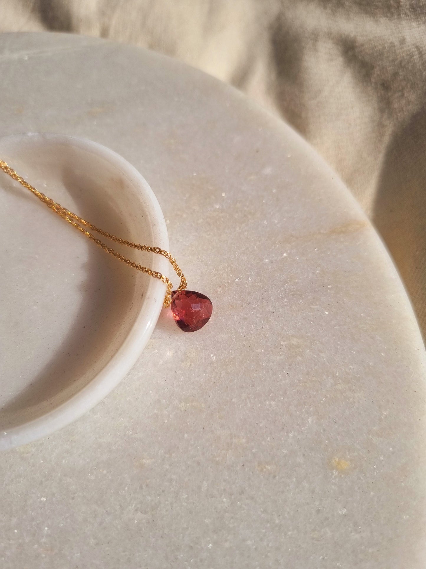 iyate - Pink Tourmaline Almond Shaped Drop Pendant