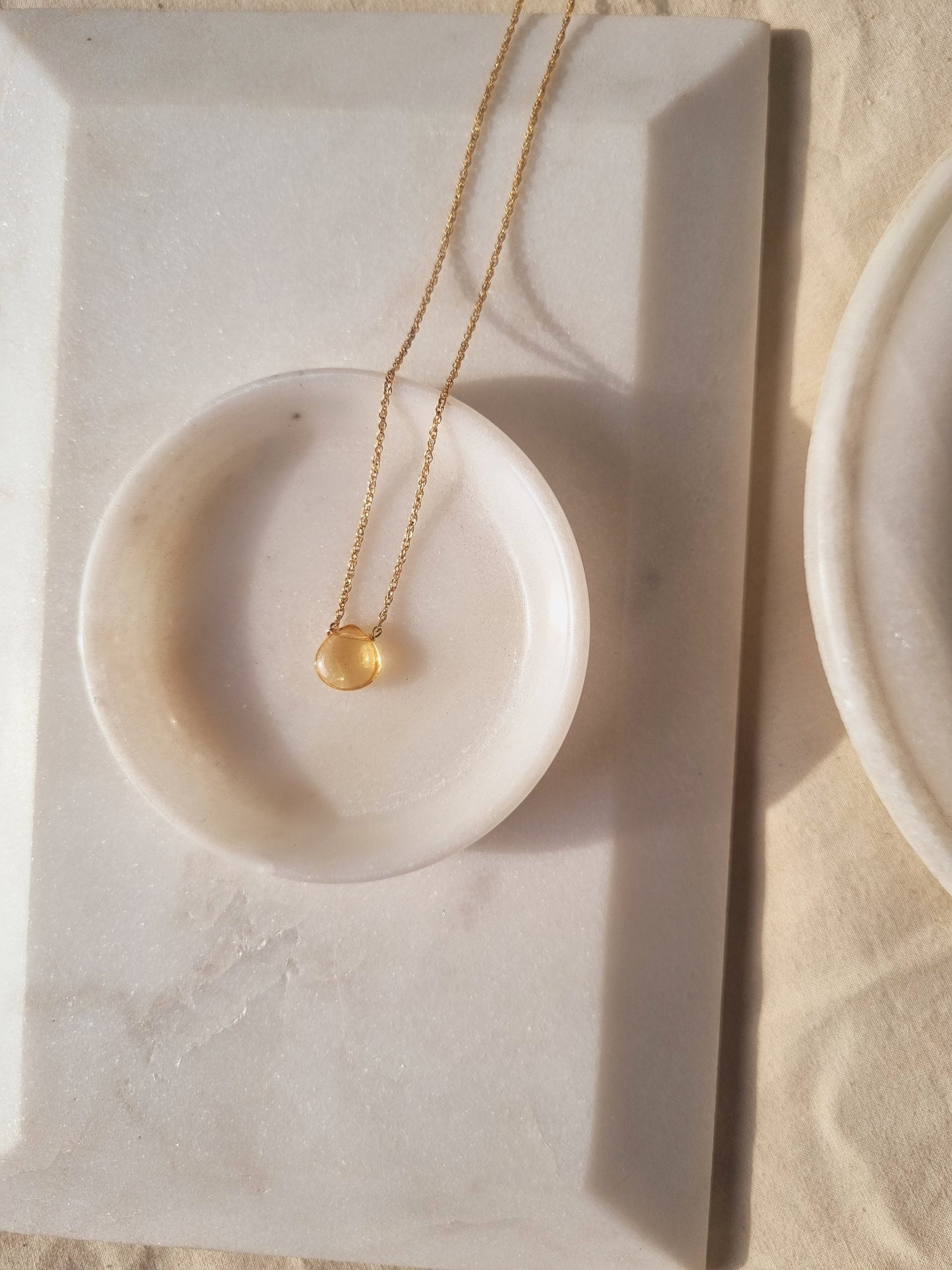 sete - Citrine Heart shaped Drop Pendant