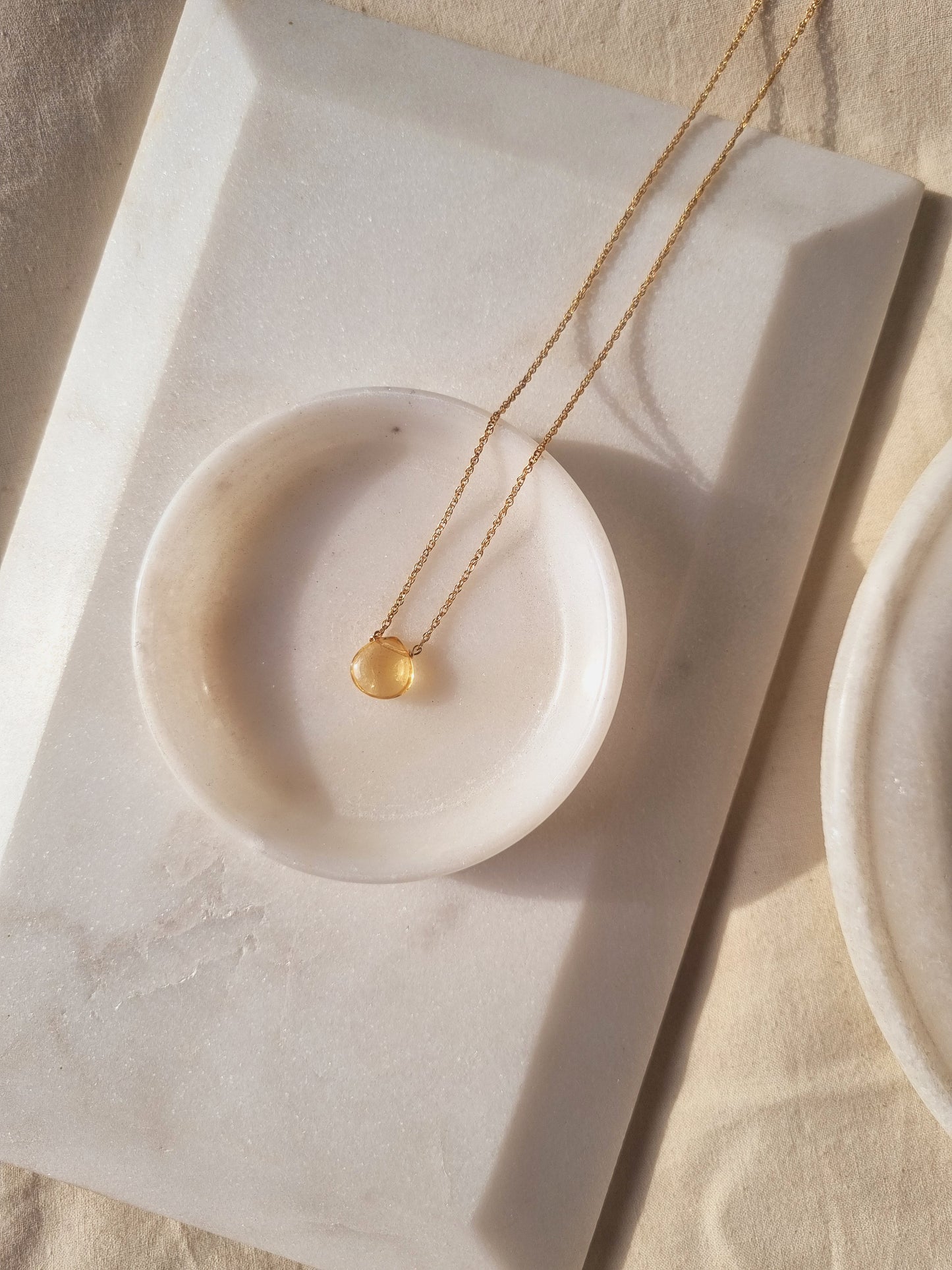 sete - Citrine Heart shaped Drop Pendant