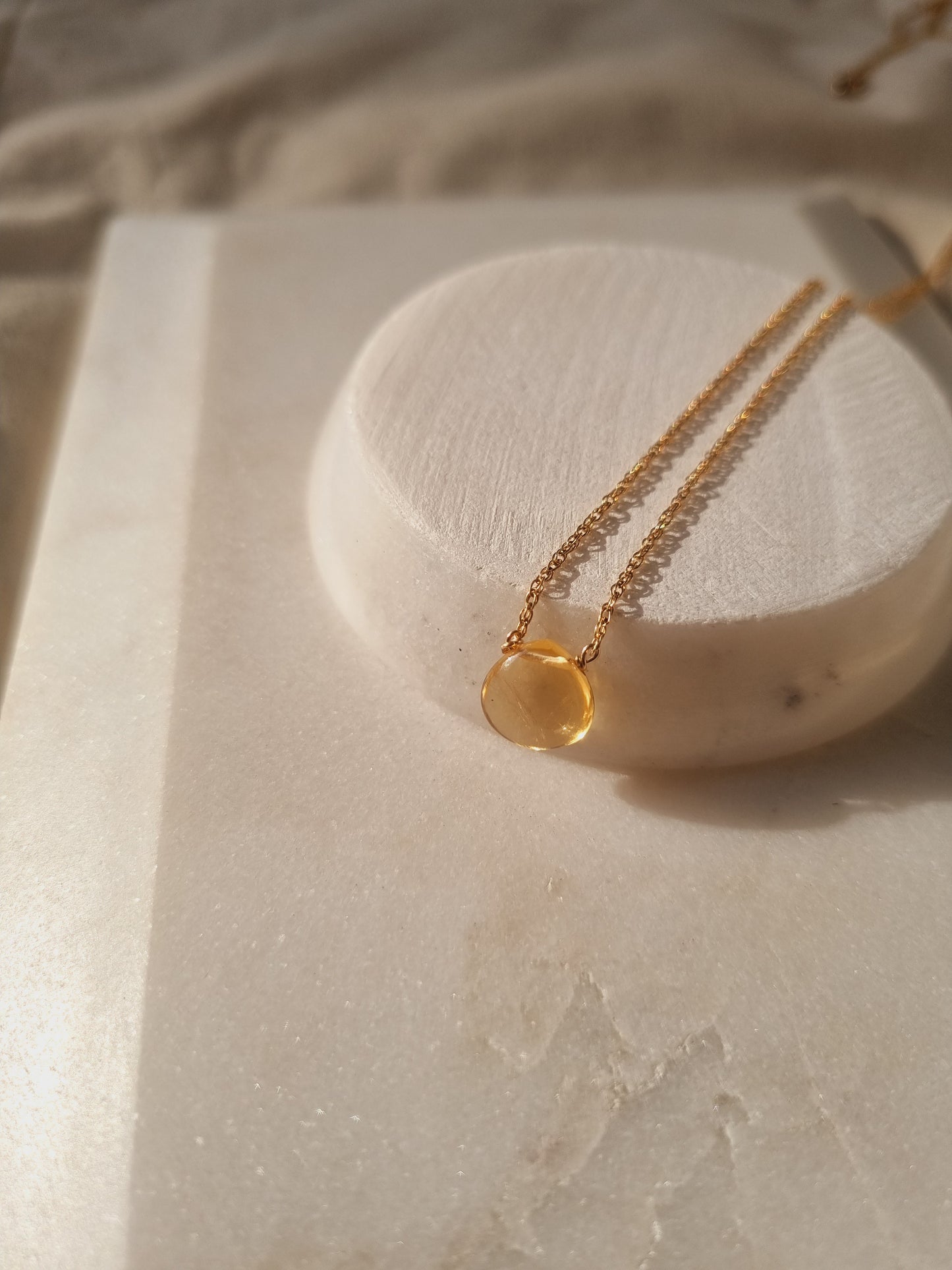 sete - Citrine Heart shaped Drop Pendant