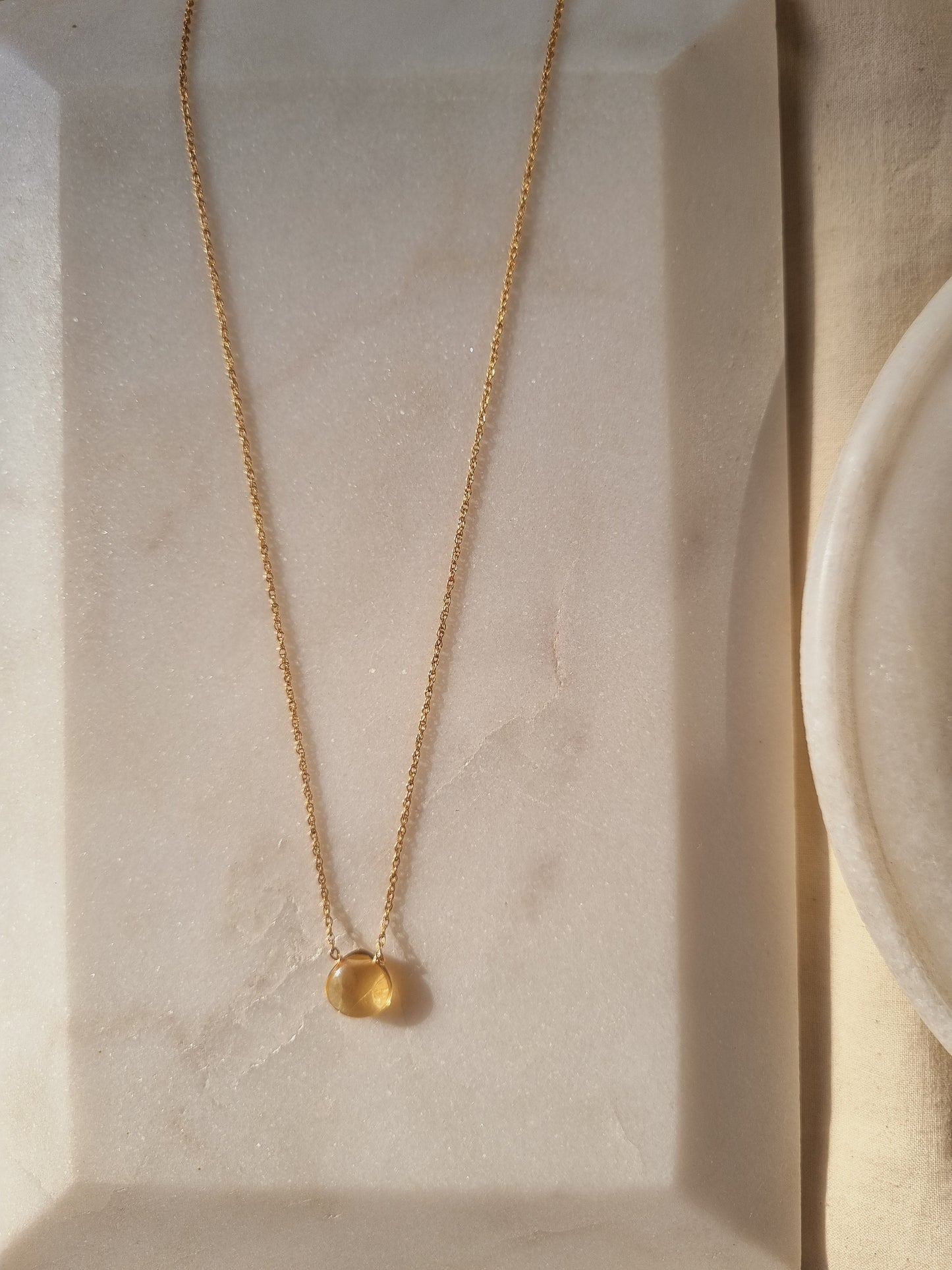 sete - Citrine Heart shaped Drop Pendant