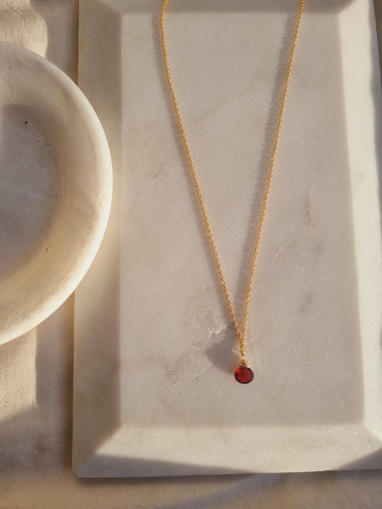 vyam - Garnet Heart Drop Pendant