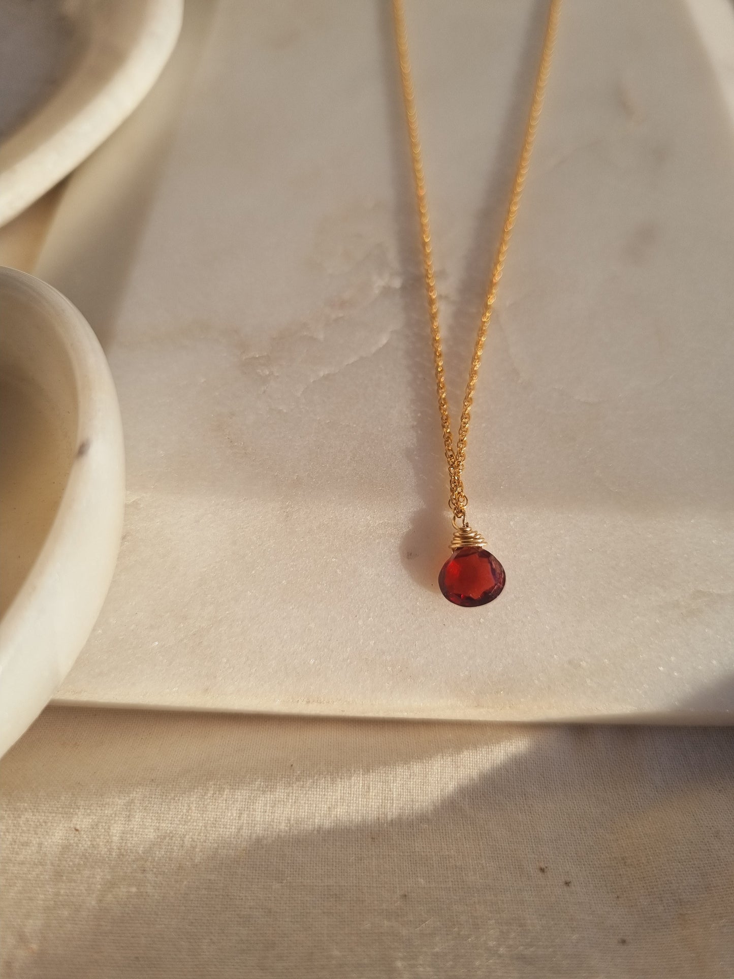 vyam - Garnet Heart Drop Pendant