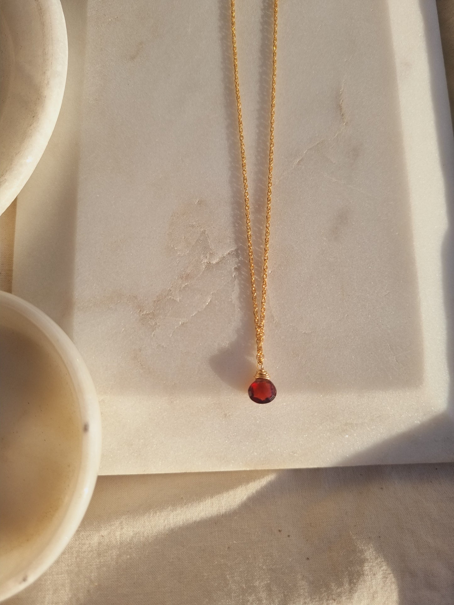 vyam - Garnet Heart Drop Pendant