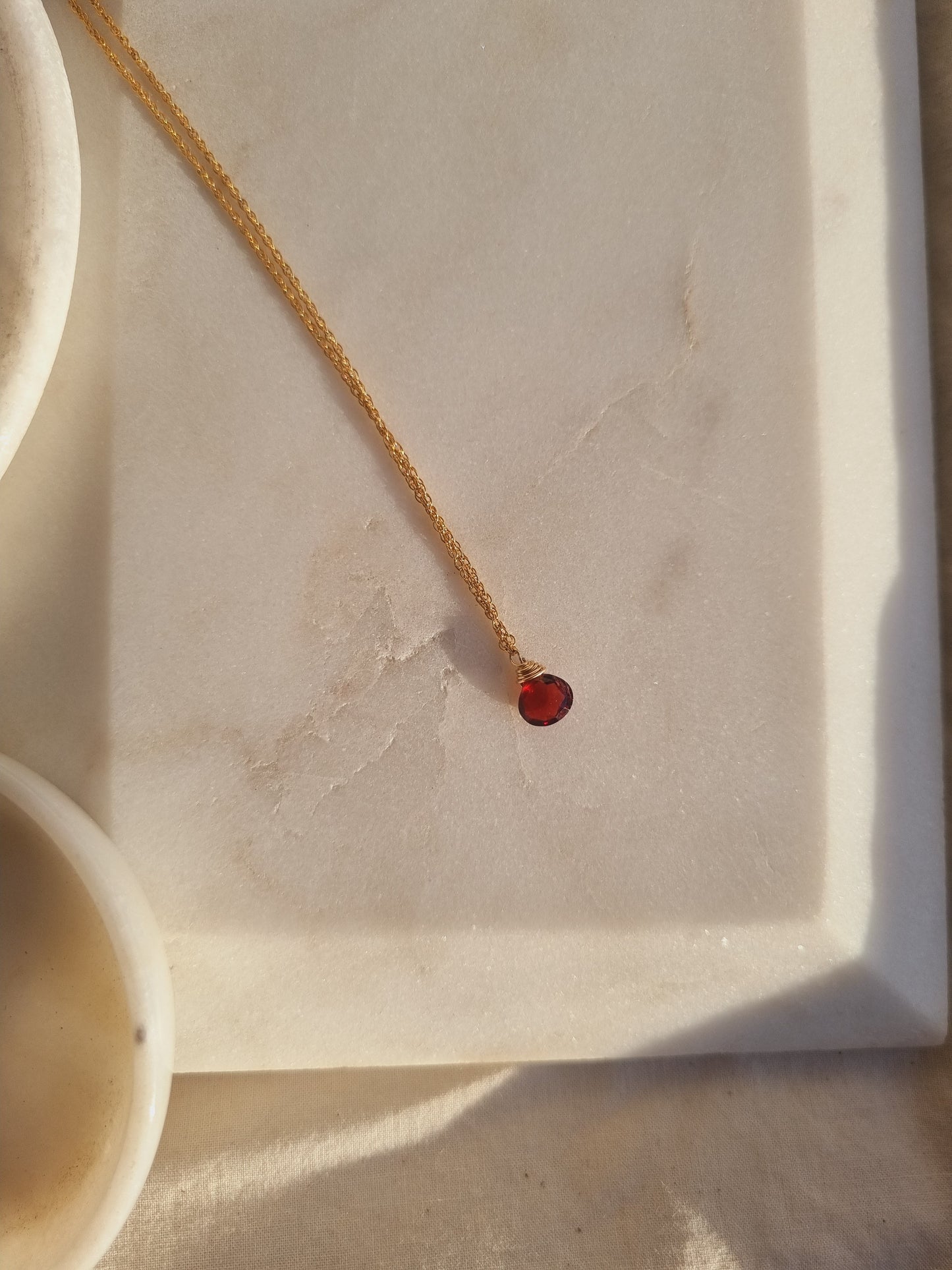 vyam - Garnet Heart Drop Pendant