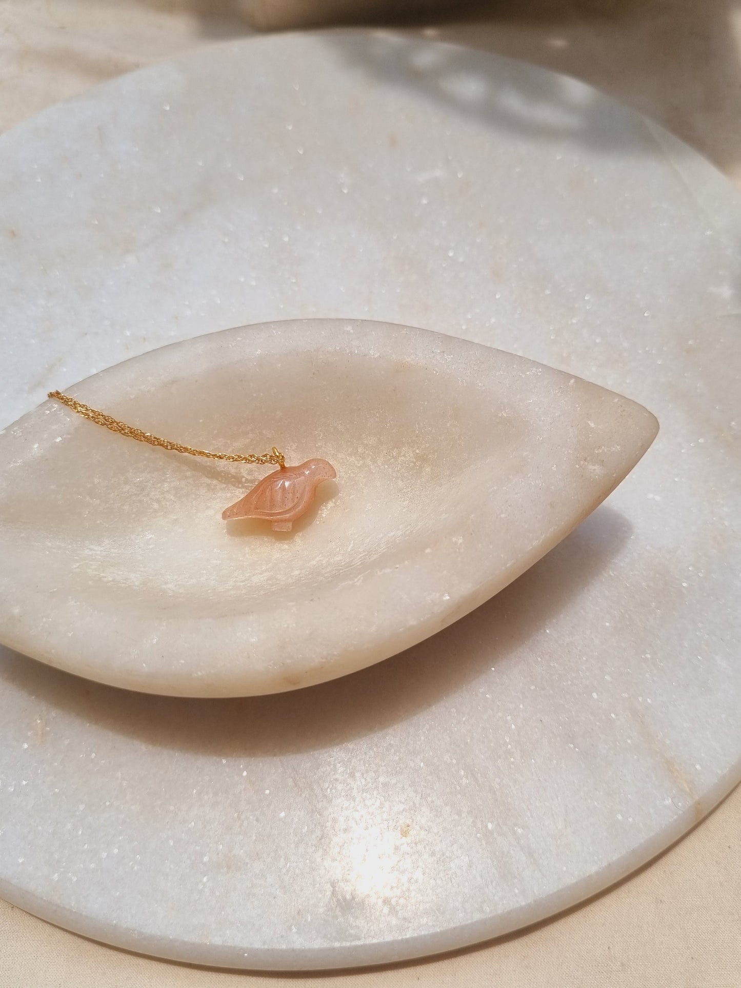 dove - Peach Moonstone Pendant