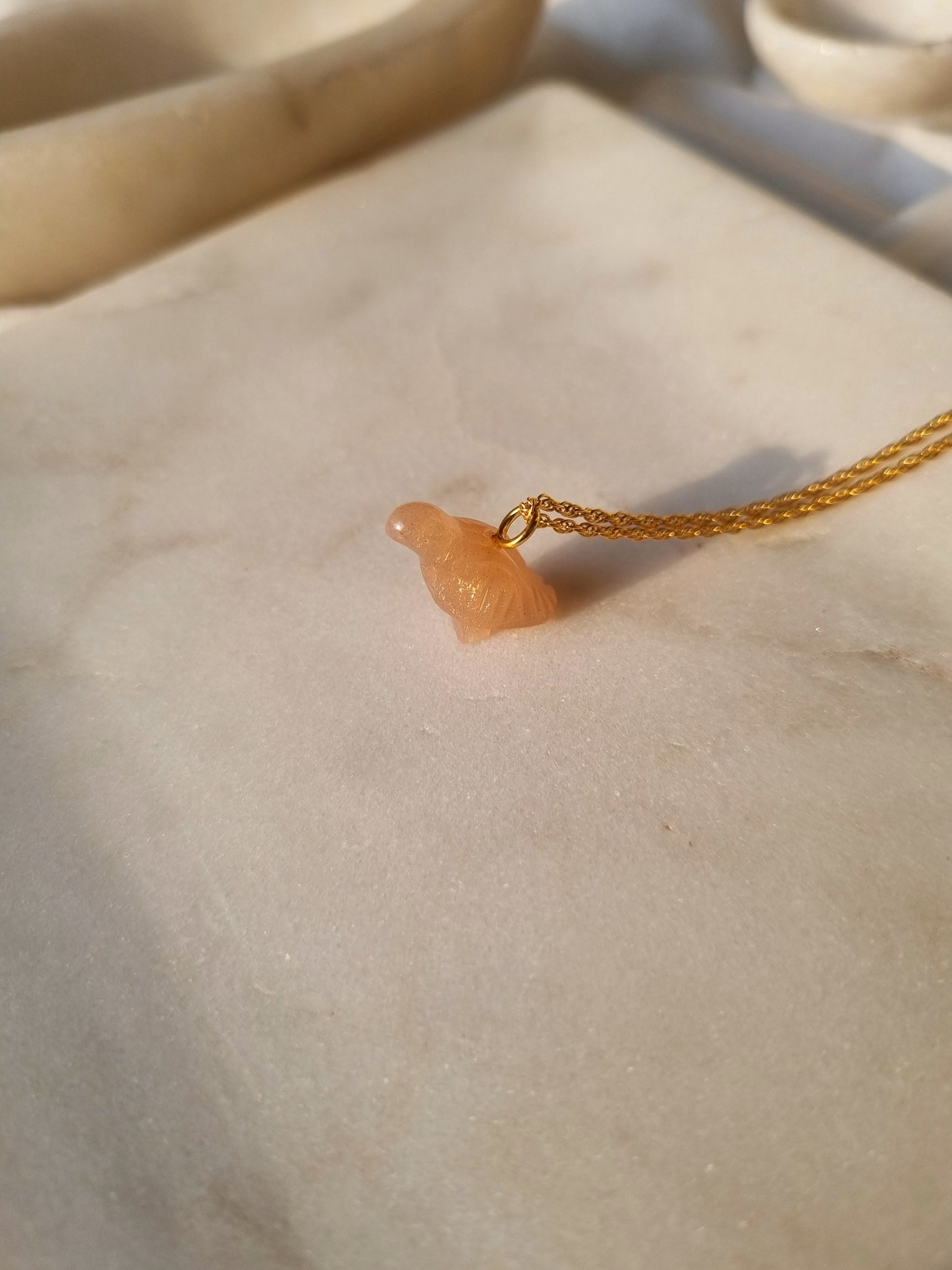 dove - Peach Moonstone Pendant
