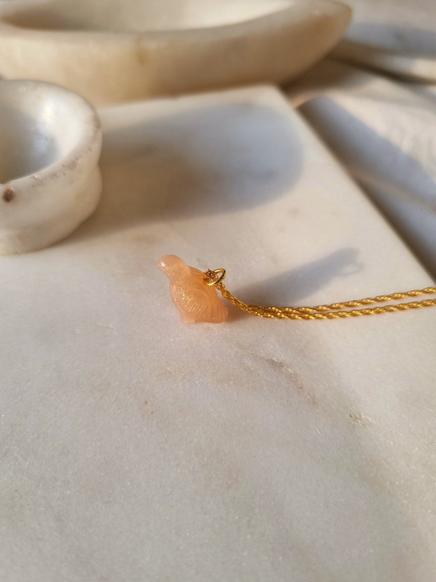 dove - Peach Moonstone Pendant