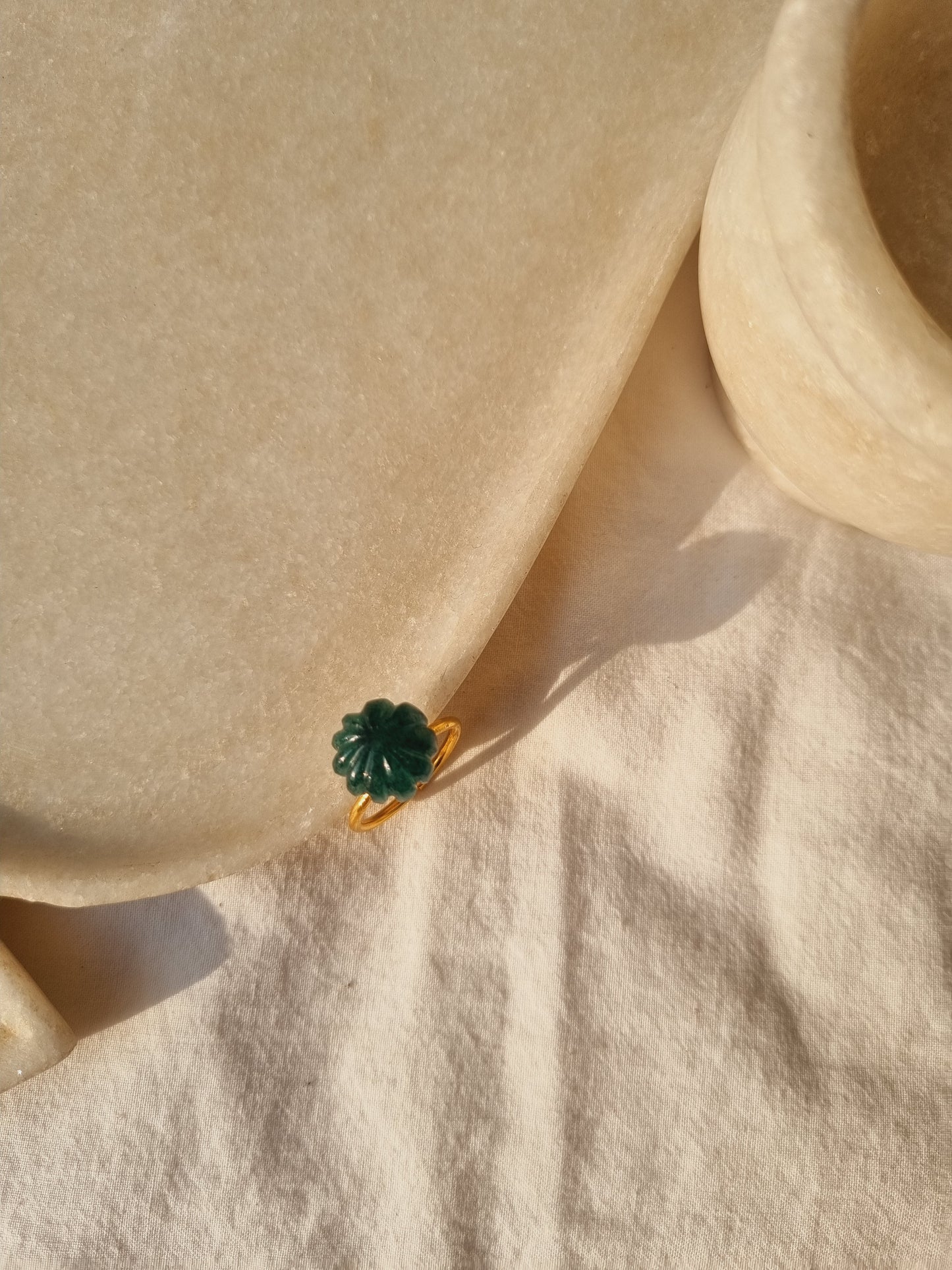 kaling - Green Aventurine Melon Ring