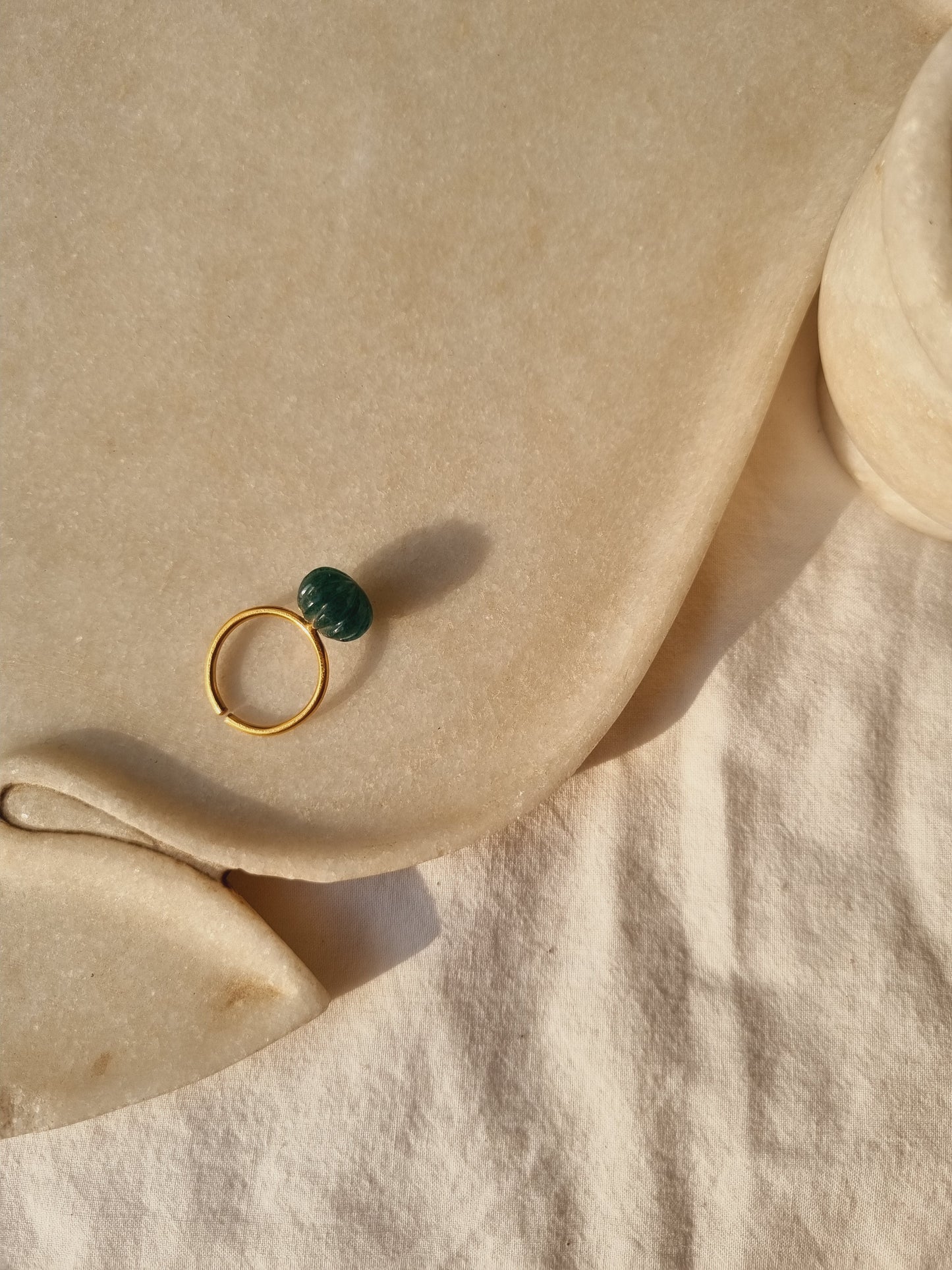 kaling - Green Aventurine Melon Ring