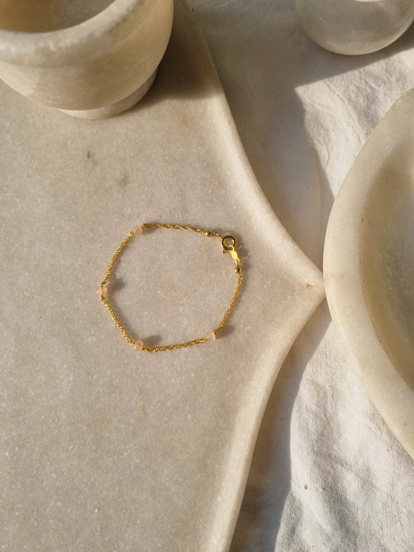 amal - Peach Moonstone Baati Bracelet