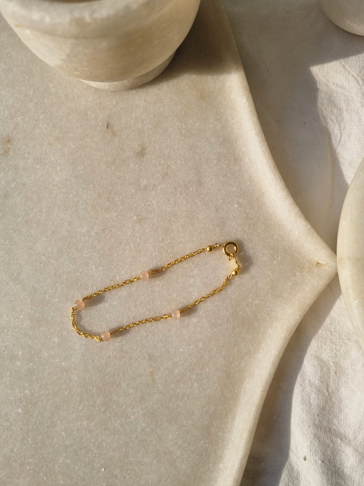 amal - Peach Moonstone Baati Bracelet