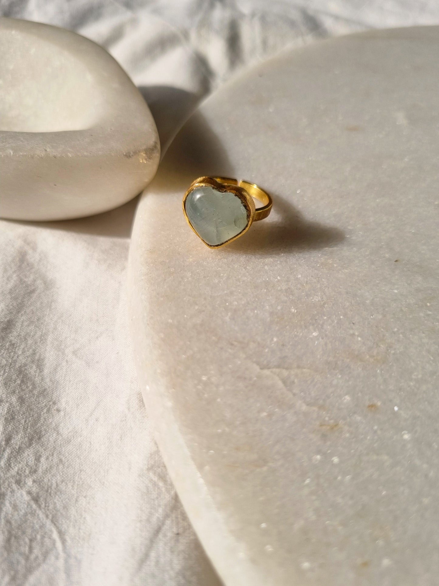anava - Aquamarine Heart Ring