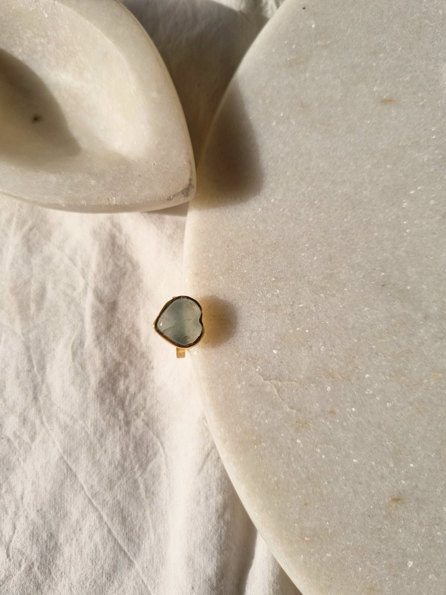 anava - Aquamarine Heart Ring