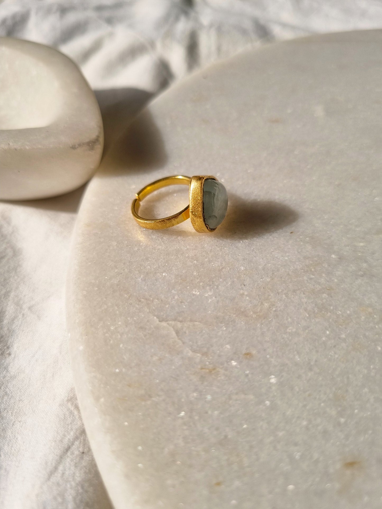 anava - Aquamarine Heart Ring