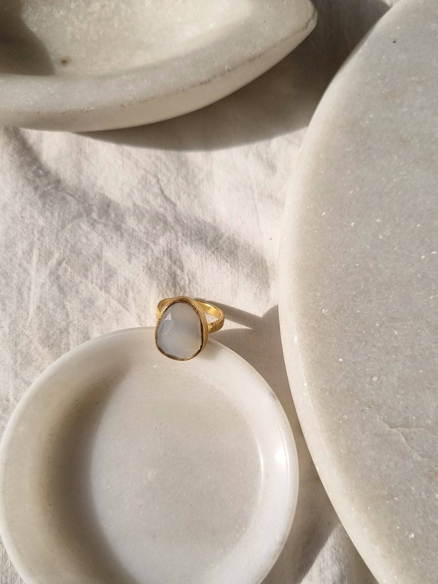 soul - White Moonstone Ring