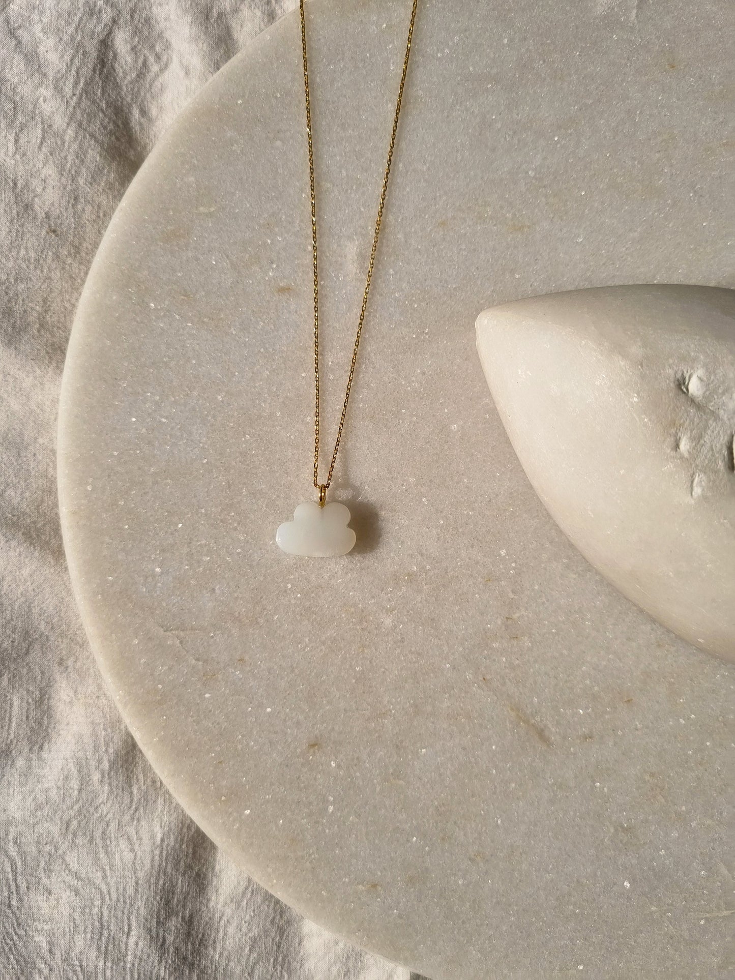 megh - White Moonstone Cloud Pendant
