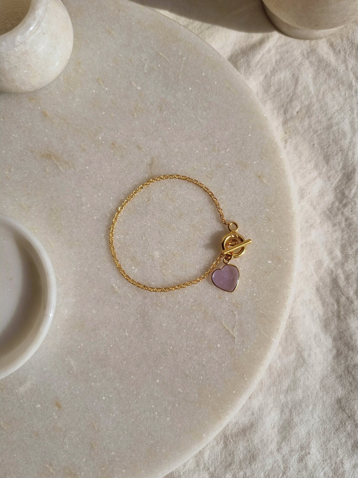 hart- Amethyst Heart Toggle Bracelet