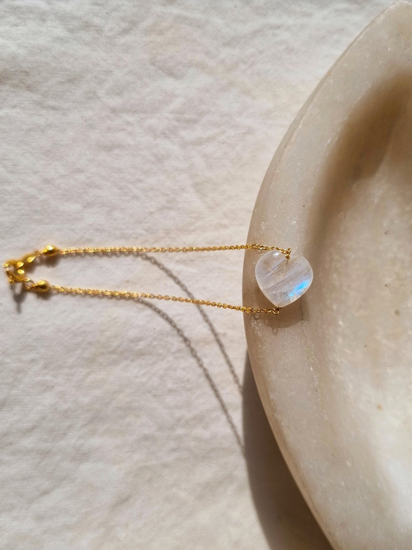 kauri - Rainbow Moonstone Heart Bracelet