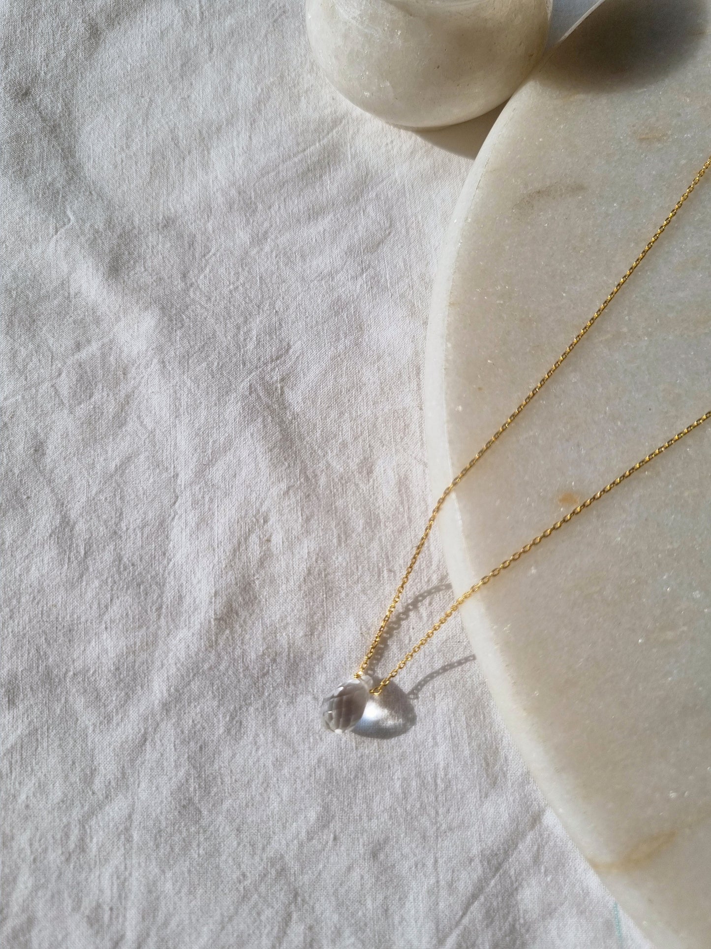 visno - Clear Quartz Tear shaped Drop Pendant